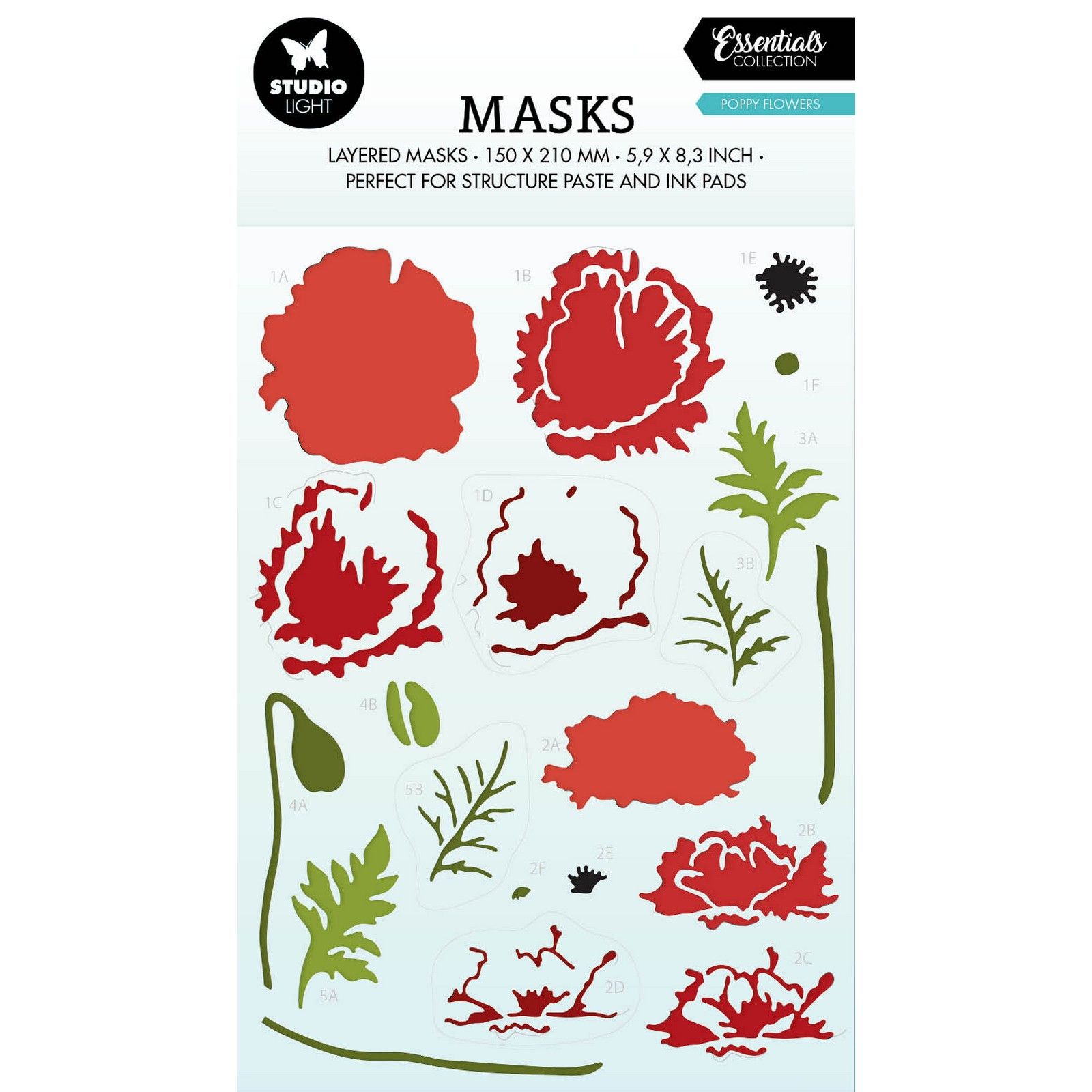 Studio Light  • Essentials Mask Stencil Poppy Flowers
