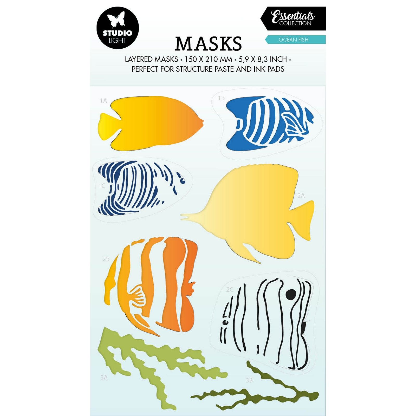 Studio Light  • Essentials Mask Stencil Ocean Fish
