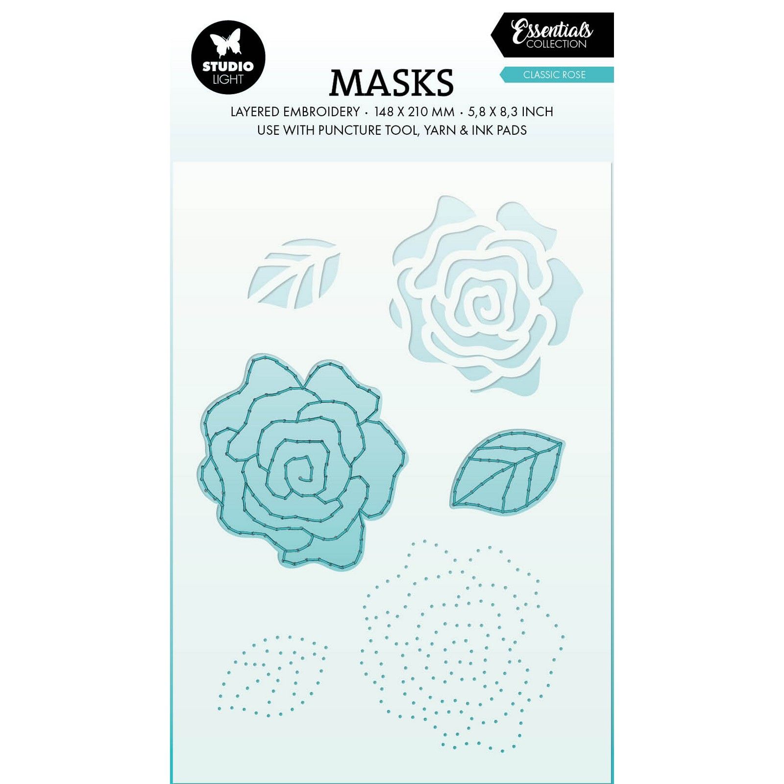 Studio Light • Essentials Mask Embroidery - Classic rose