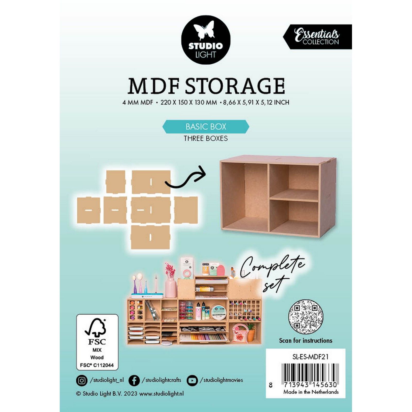 Studio Light • Essentials MDF Storage Basic Box Three boxes
