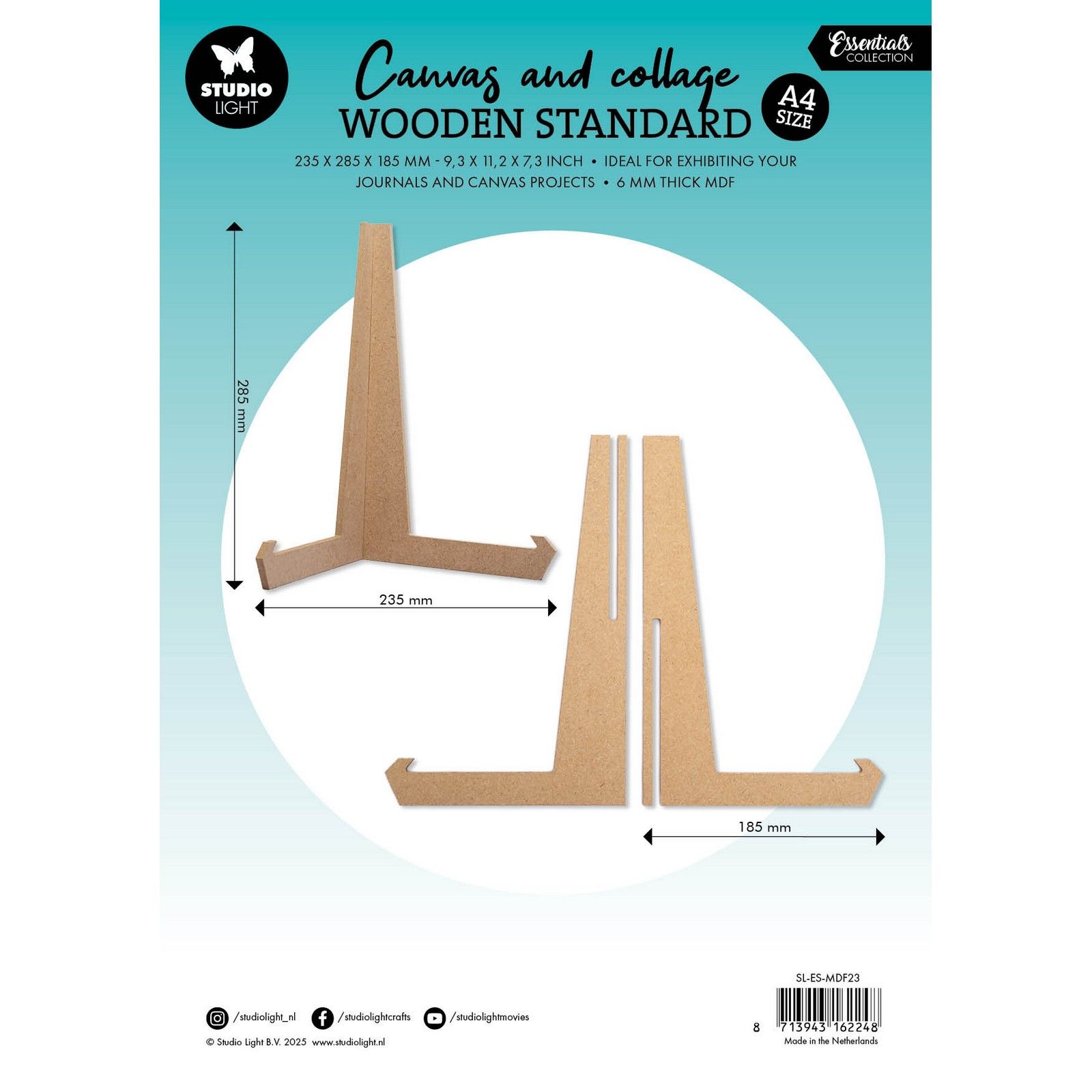 Studio Light • Essentials Journal & Canvas Stand MDF A4