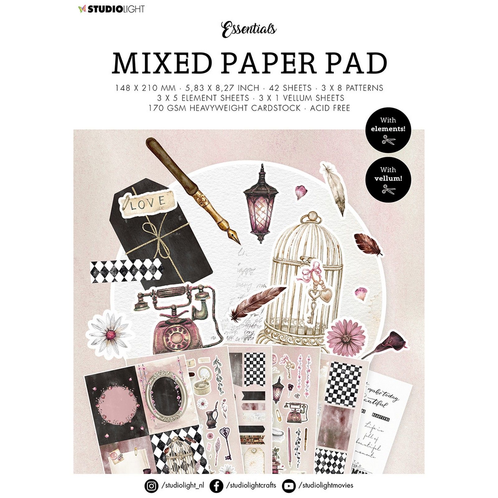 Studio Light • Essentials Paper Pad Mixed Vintage Patterns