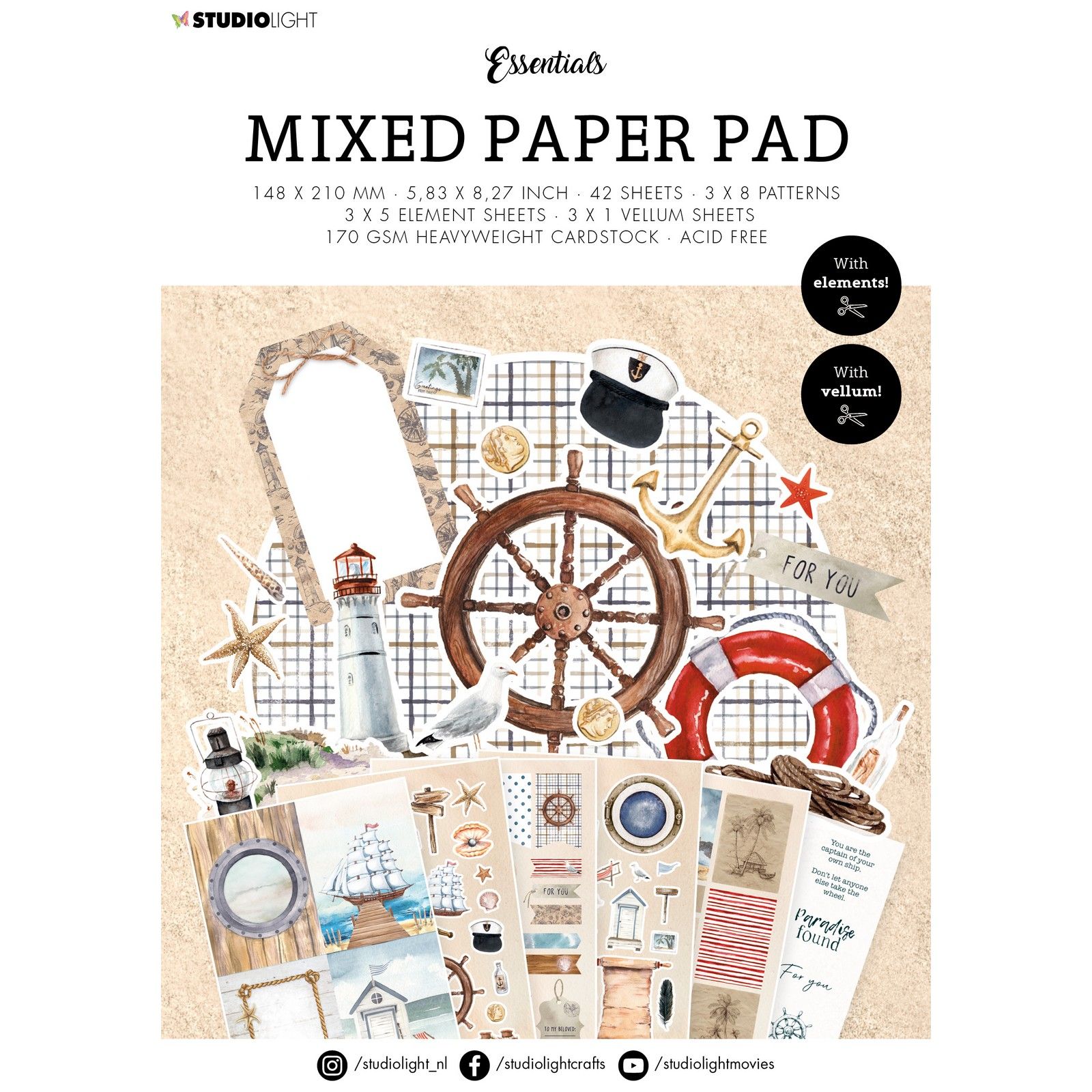 Studio Light  • Essentials Mixed Paper Pad Vintage Summer