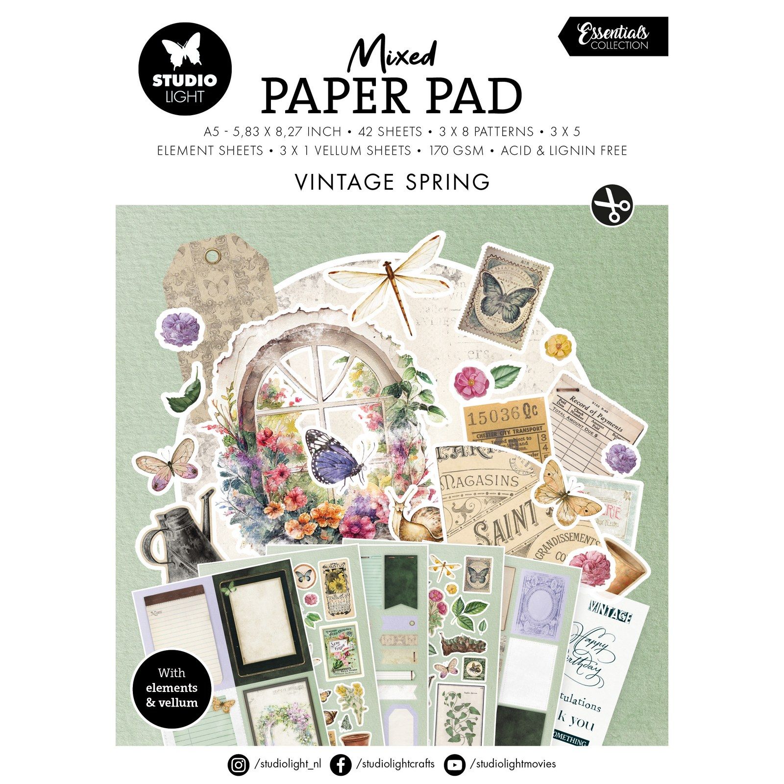 Studio Light • Essentials Mixed Paper Pad Vintage Spring