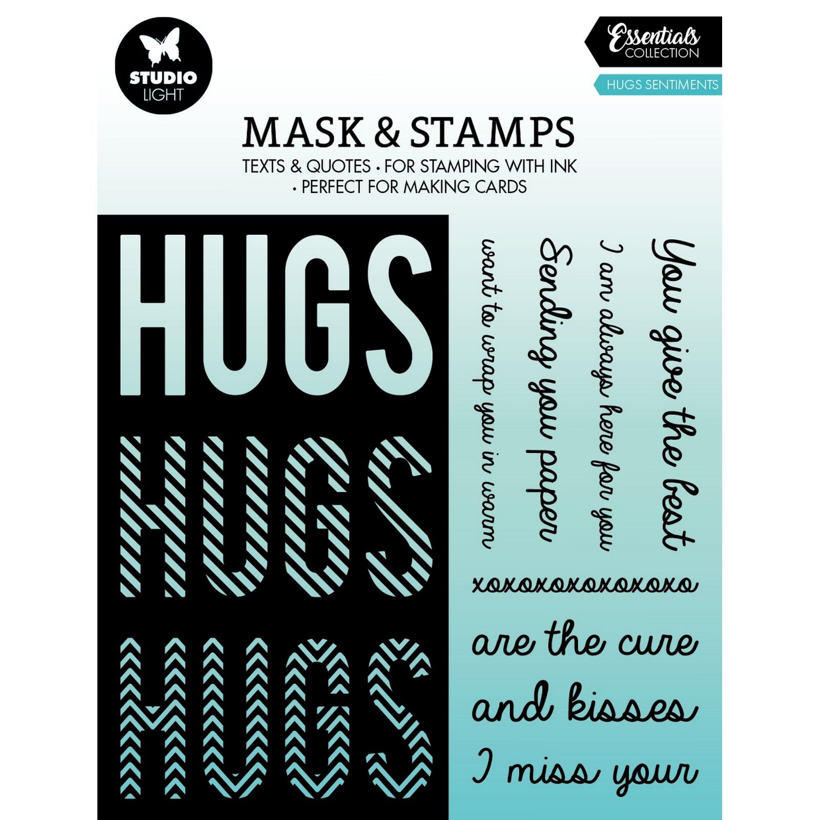 Studio Light • Essentials Mask & Stamp Hugs Sentiments