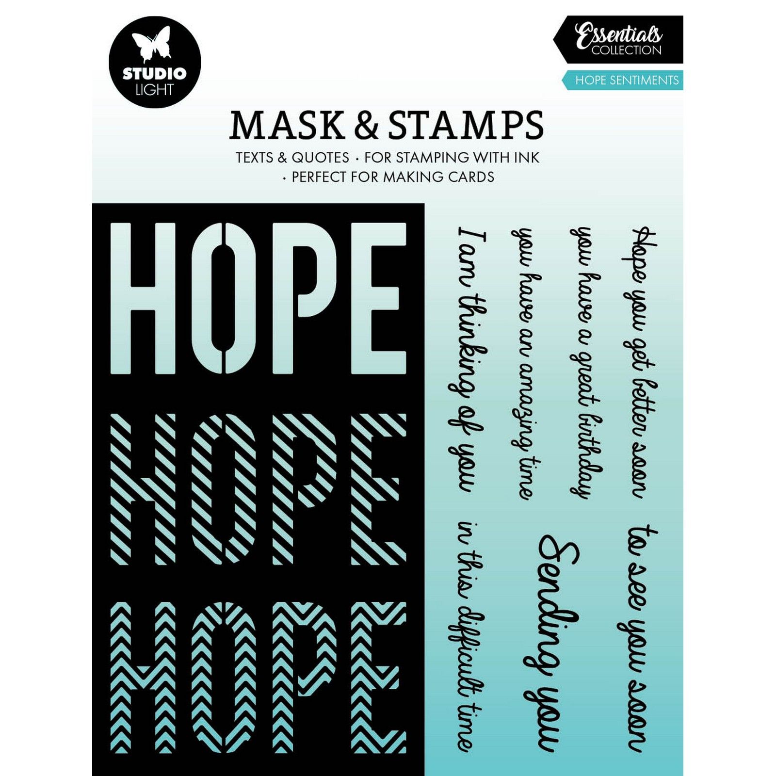 Studio Light • Essentials Masks & Stamps Hope Sentiments