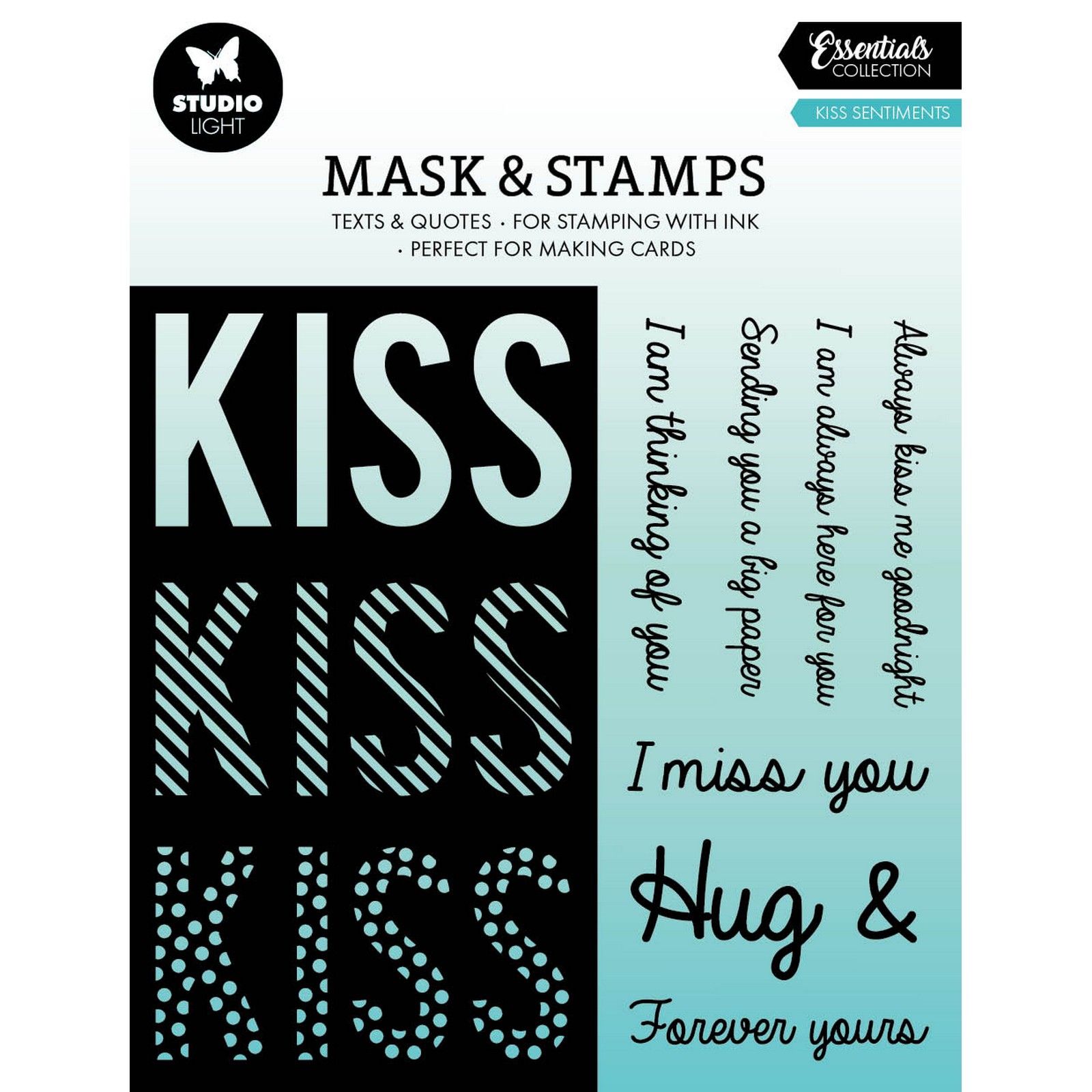 Studio Light • Essentials Masks & Stamps Kiss Sentiments