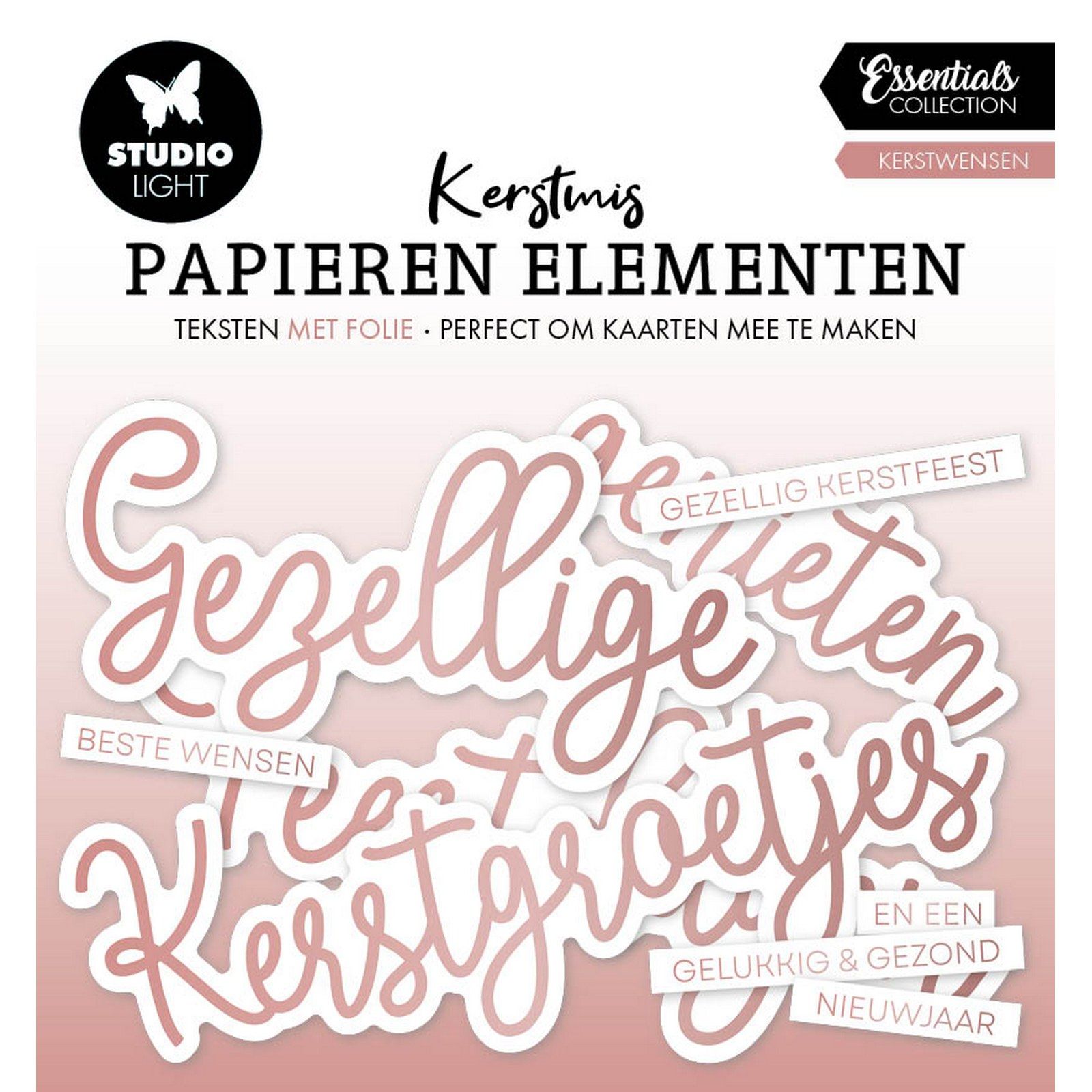 Studio Light • Essentials Paper Elements Rosegold Kerstwensen