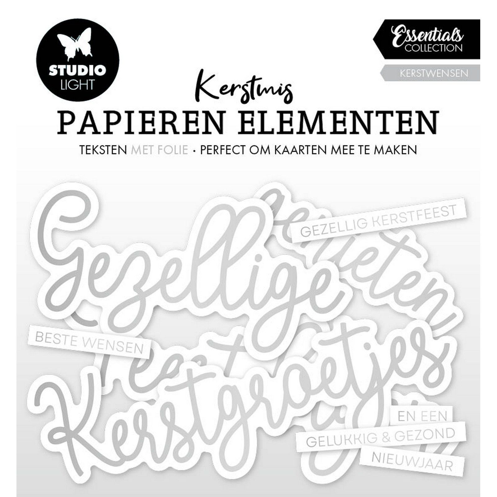 Studio Light • Essentials Paper Elements Silver Kerstwensen