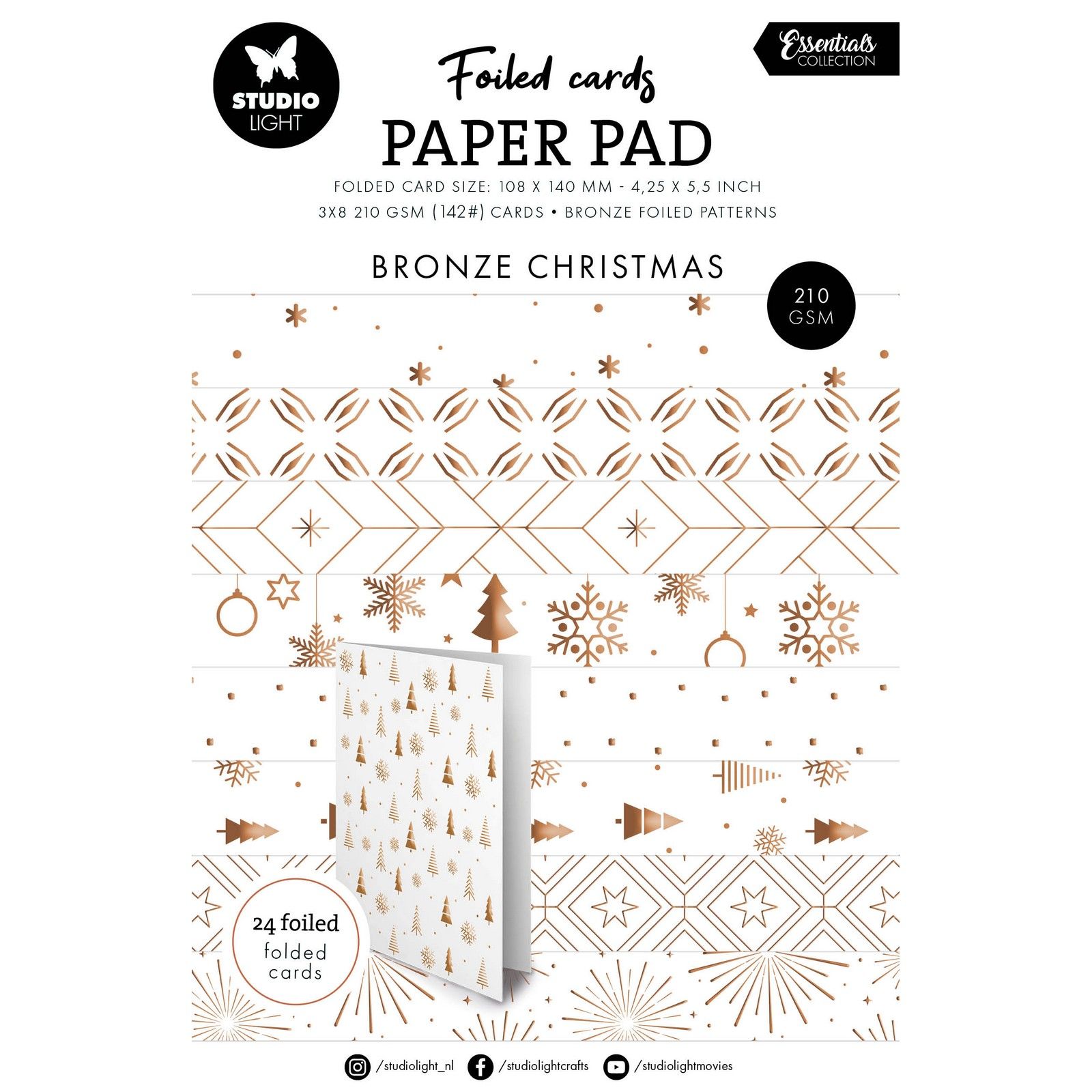 Studio Light • Essentials Foiled Cards Bronze patterns