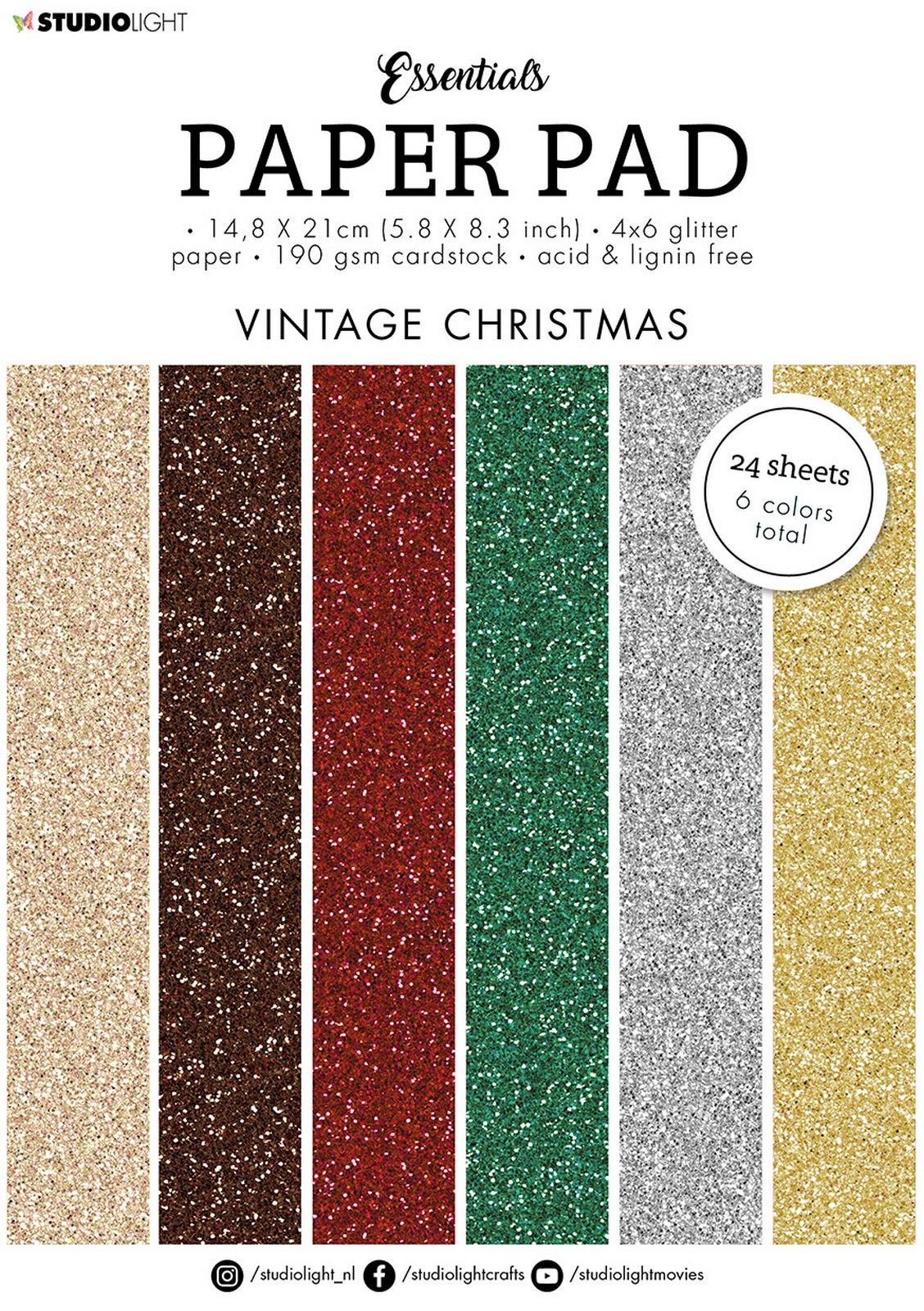 Studio Light • Essentials Glitter paper Vintage Christmas