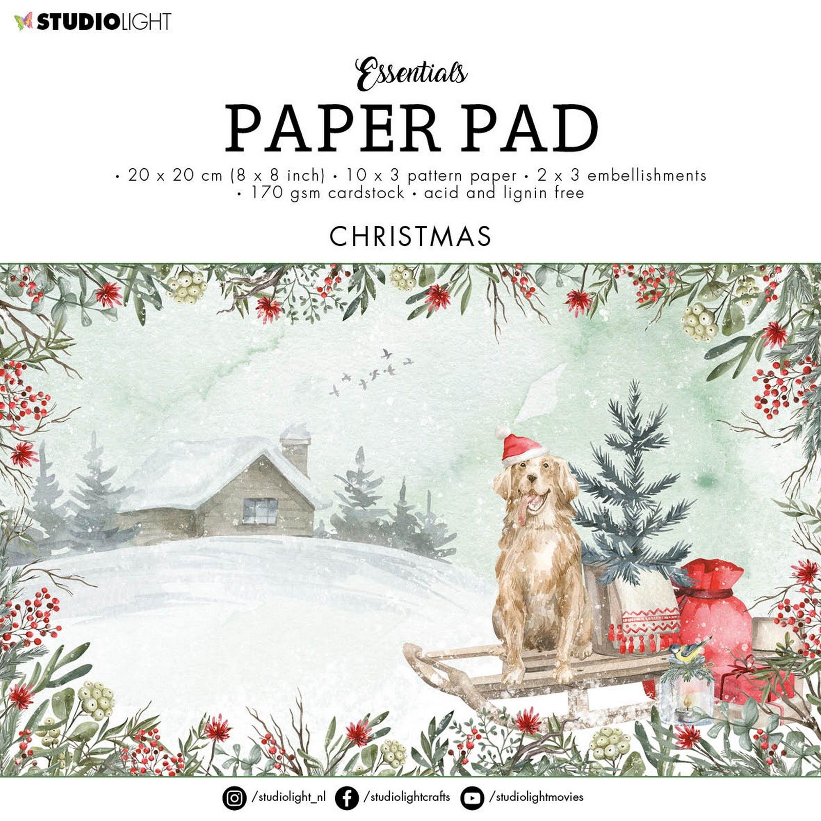 Studio Light • Essentials Paper Pad Doggs Christmas