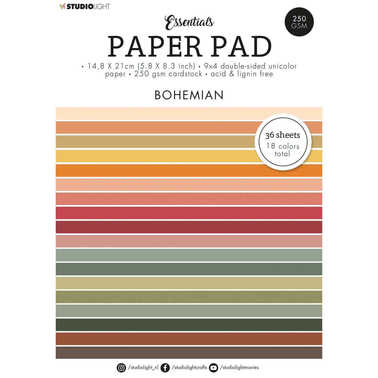 Studio Light • Essentials Paper Pad Unicolor Paper Bohemian