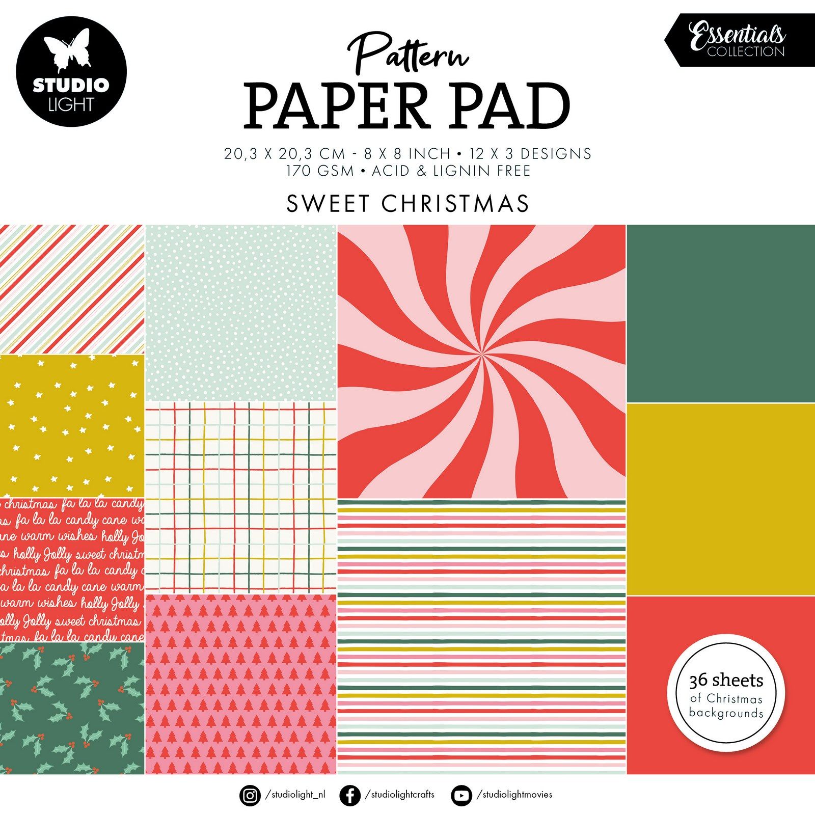 Studio Light • Essentials Pattern Paper Pad Sweet Christmas