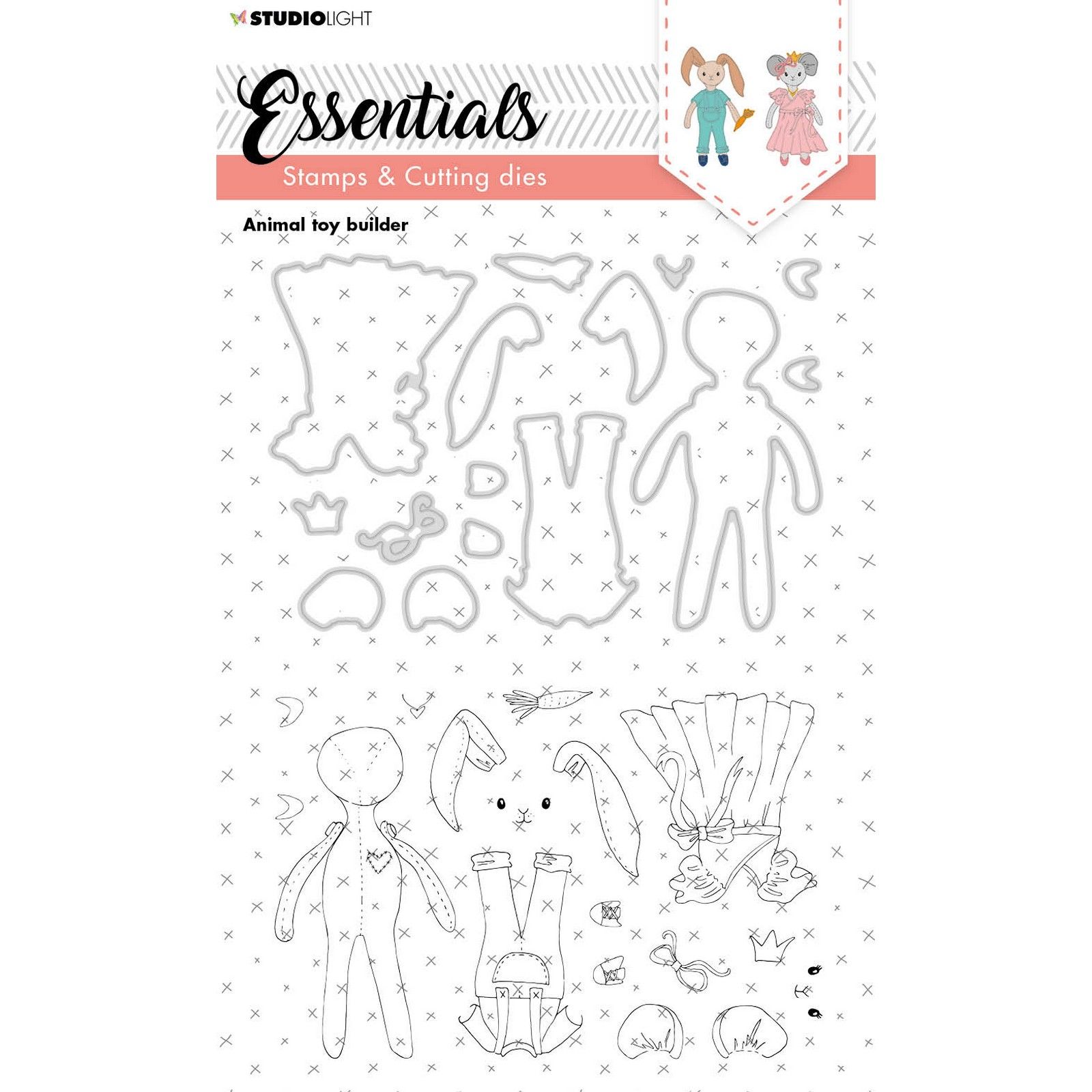 Studio Light • Essentials stanzschablone + stempelset Animal toy builder