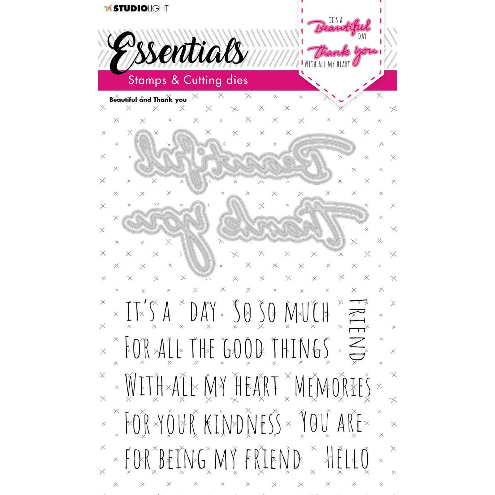 Studio Light • Essentials Stamp & Cutting Die Beautiful And Thank You