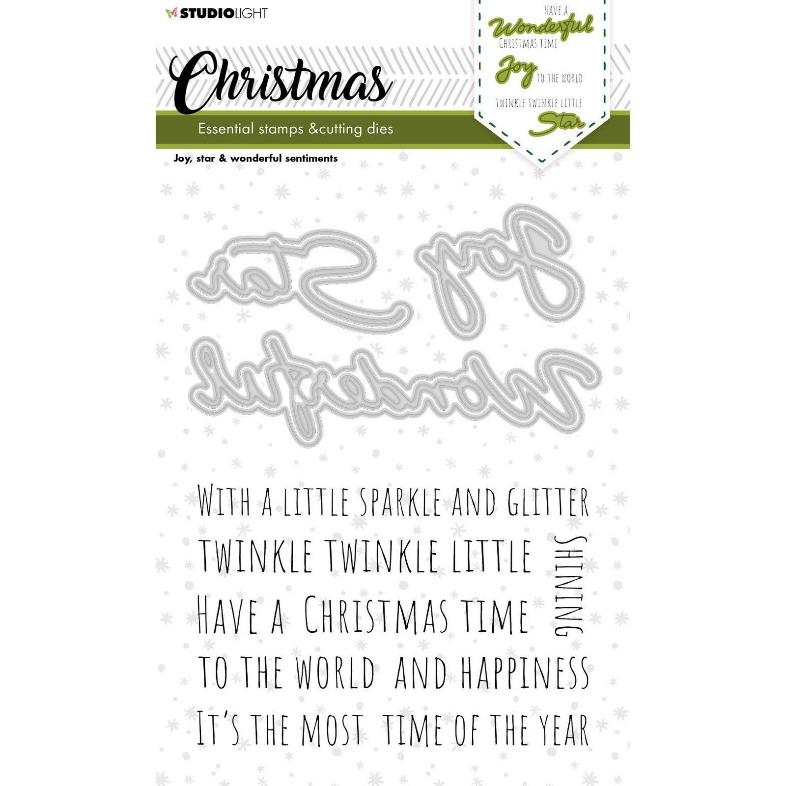 Studio Light • Essentials Stamp & Cutting Die  Christmas Wonderfull sentiments