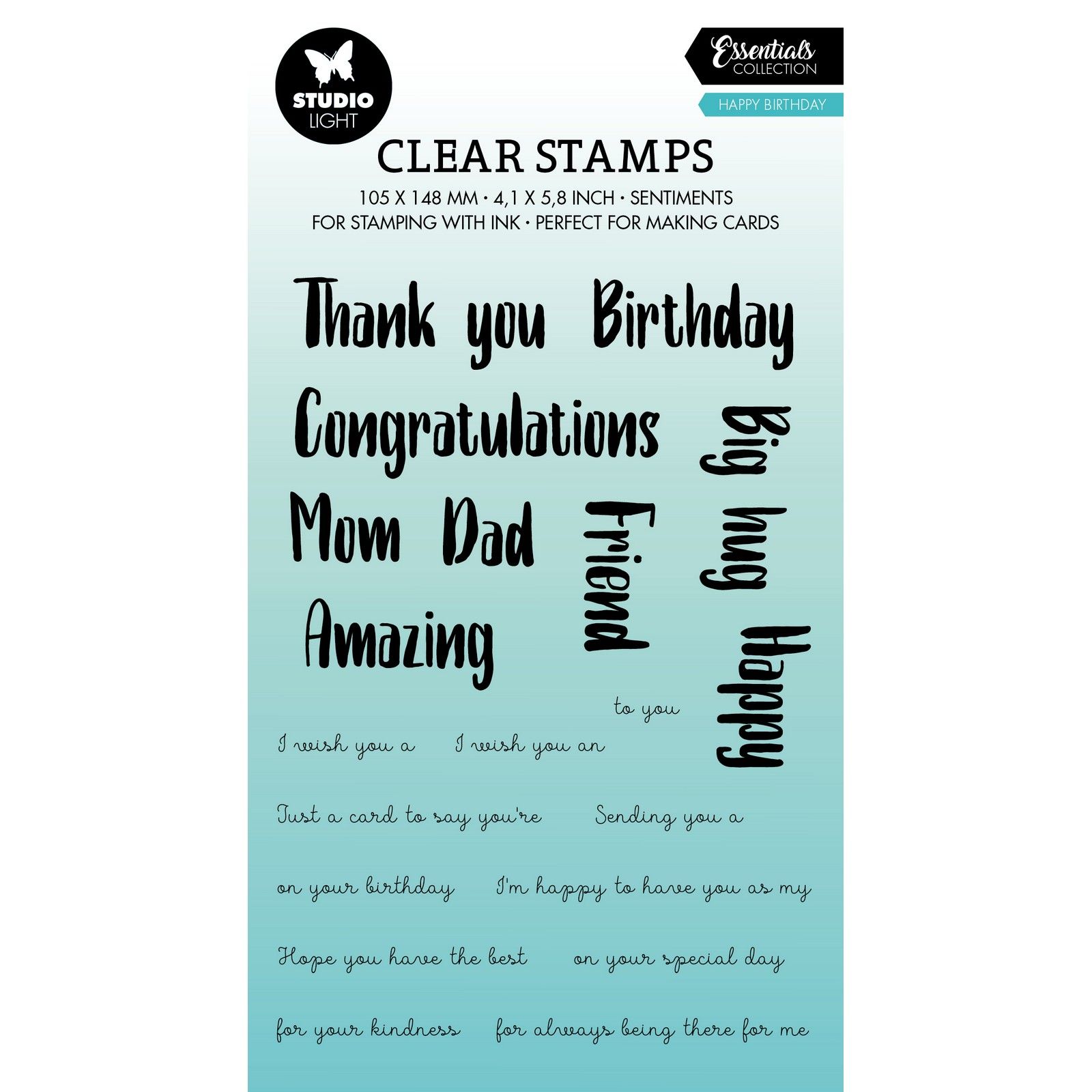 Studio Light • Essentials Clear Stamps Happy Birthday ENG