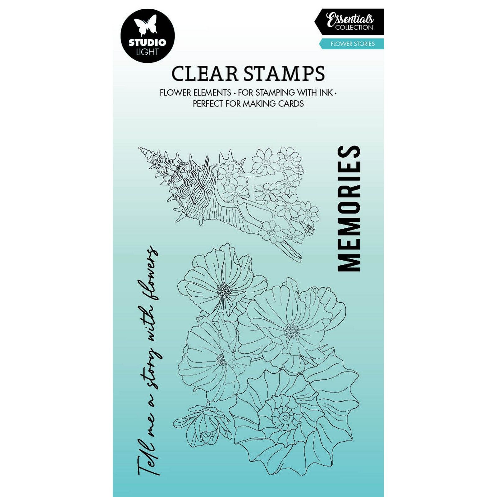 Studio Light • Essentials Clear Stamp Flower Stories