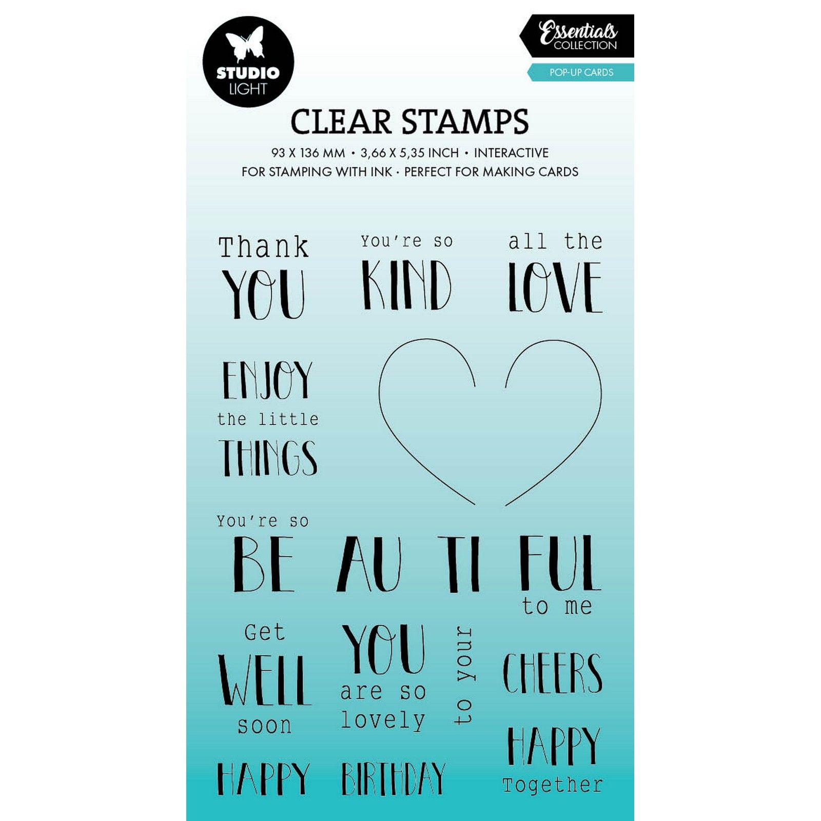 Studio Light • Essentials Clear Stamp Pop-Up Cards