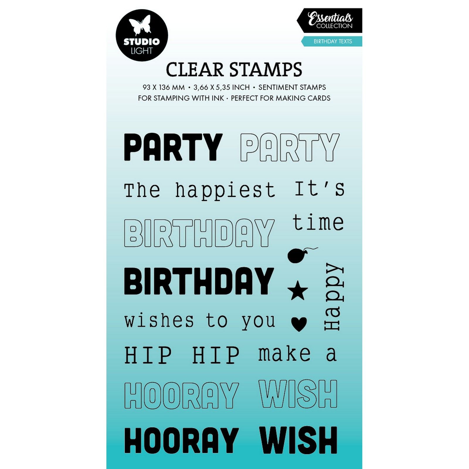 Studio Light • Essentials Clear stamps Birthday texts