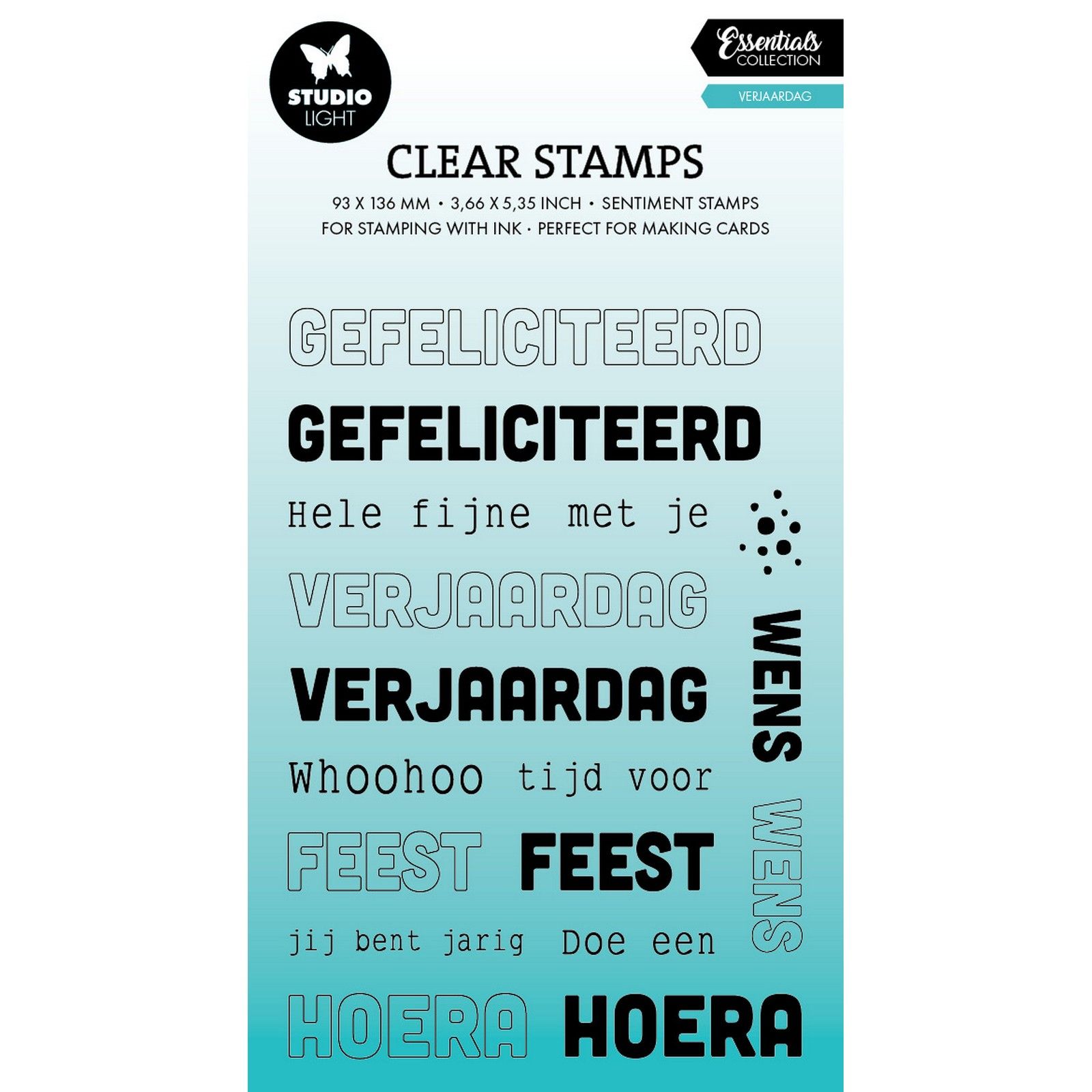 Studio Light • Essentials Clear stamps Verjaardag teksten