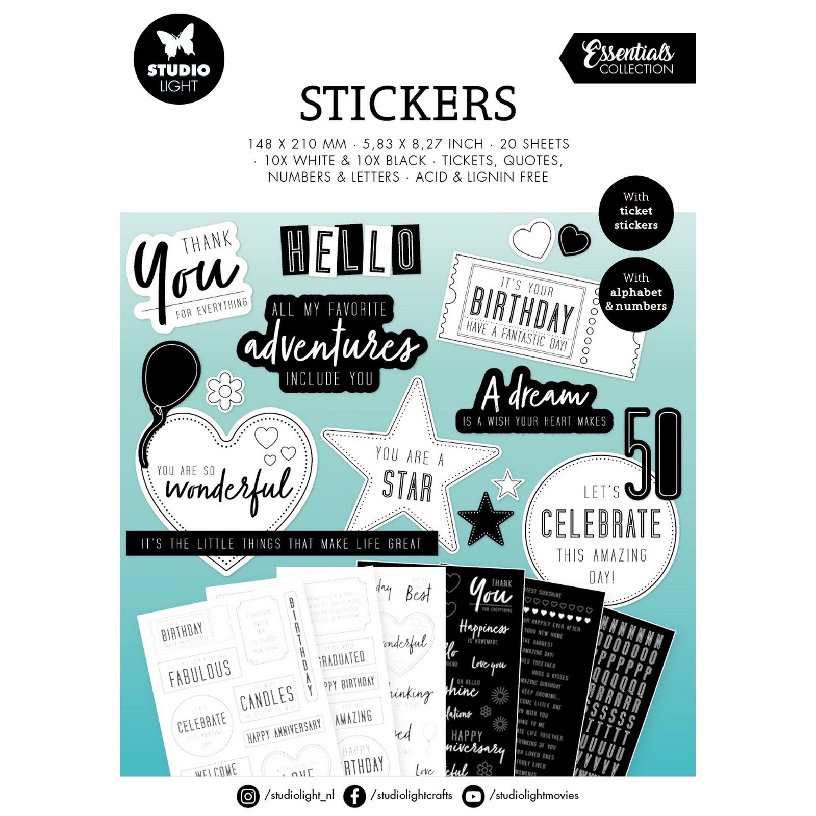 Studio Light • Essentials Sticker Block Sentiments