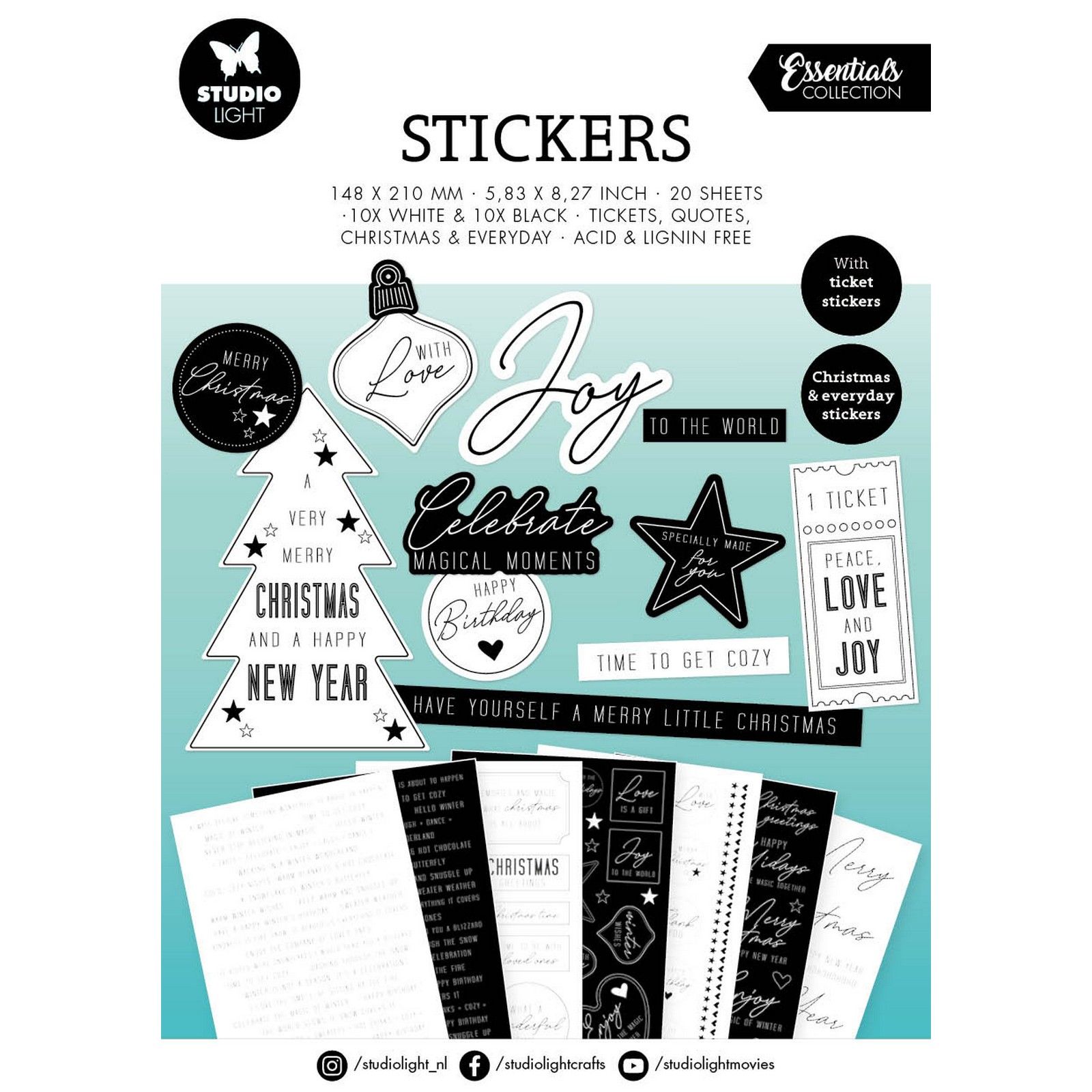 Studio Light • Essentials Sticker Block Christmas & Everyday