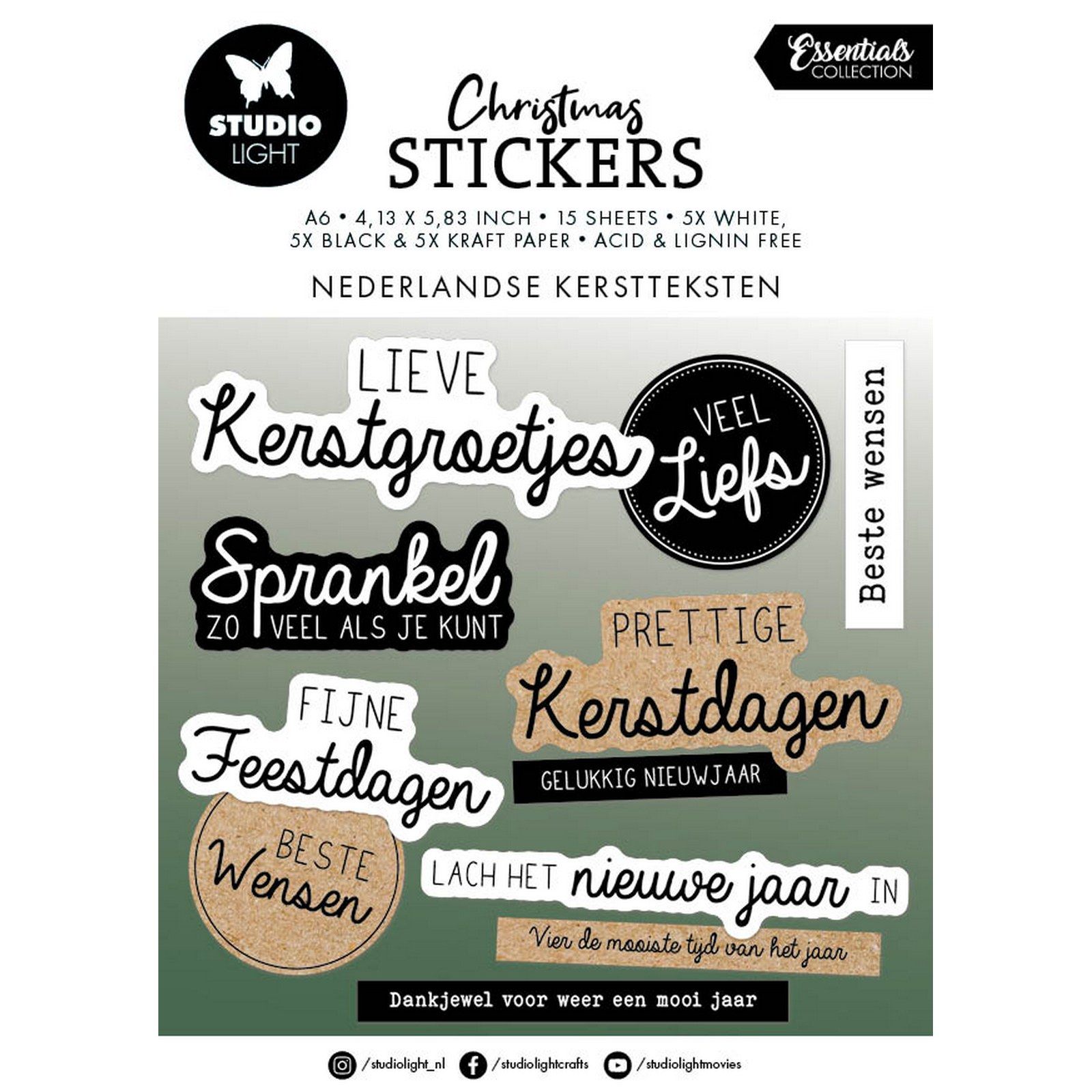 Studio Light • Essentials Sticker Pad Nederlandse Kerst Teksten