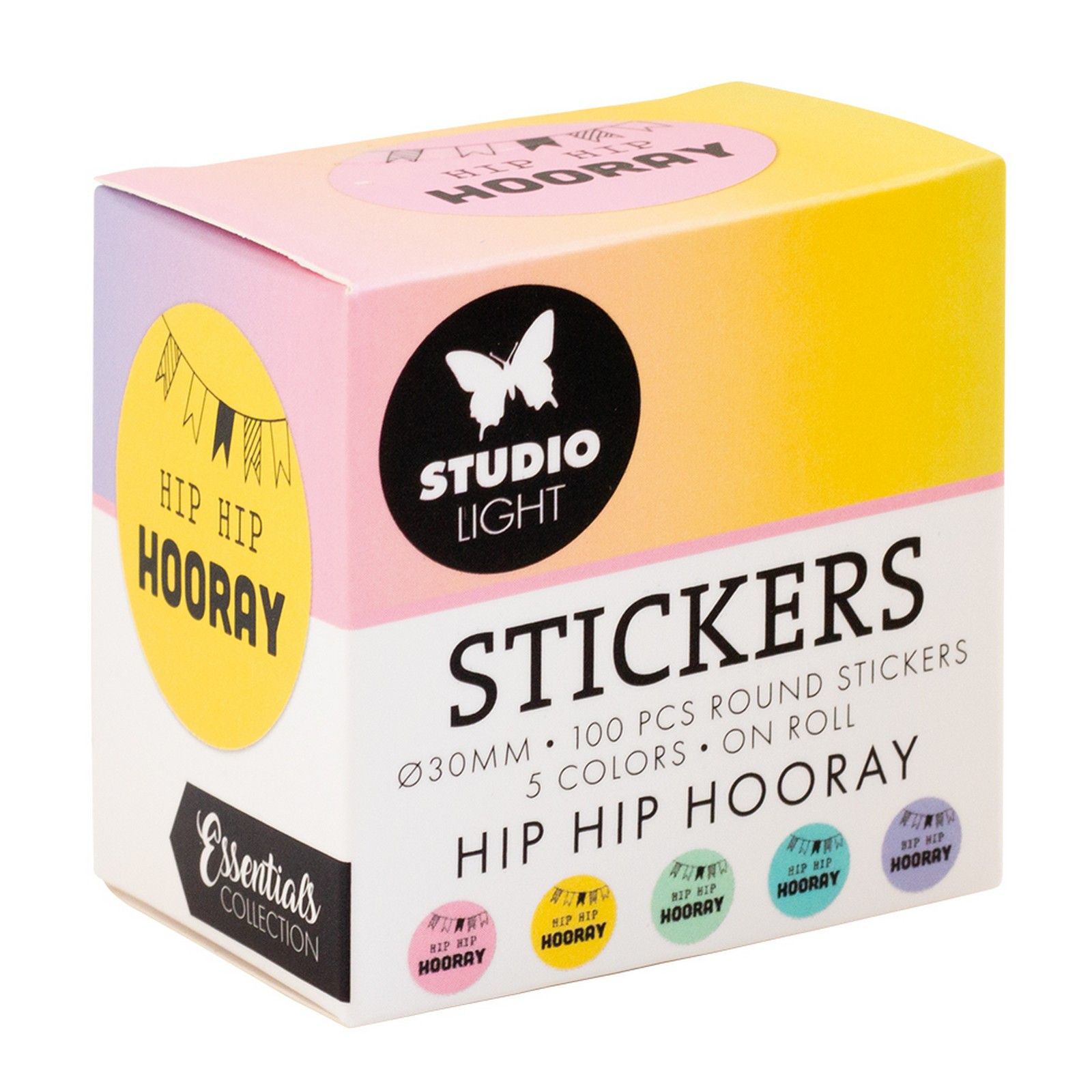 Studio Light • Essentials Ø30mm Stickers HIP HIP HOORAY