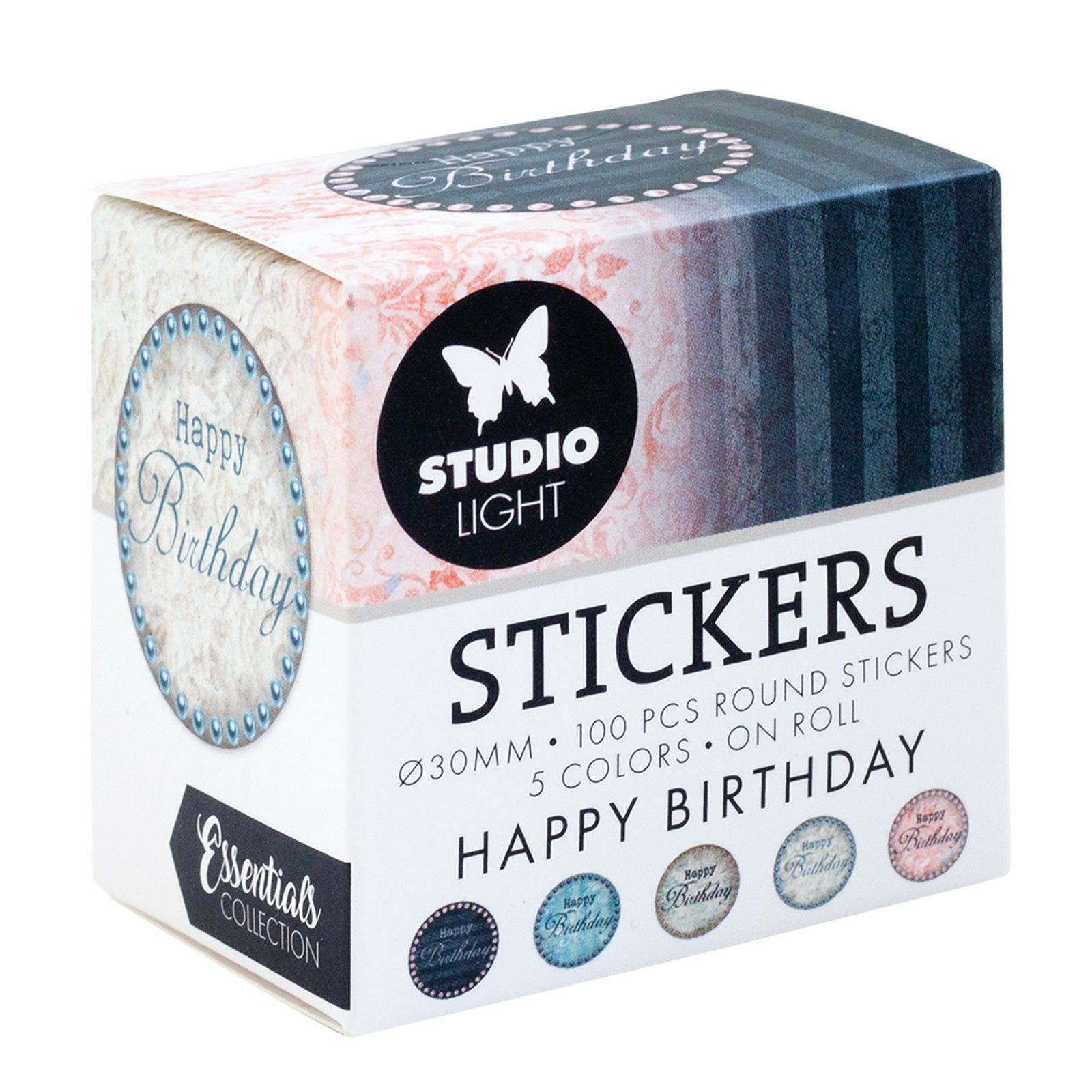 Studio Light • Essentials Ø30mm Stickers HAPPY BIRTHDAY