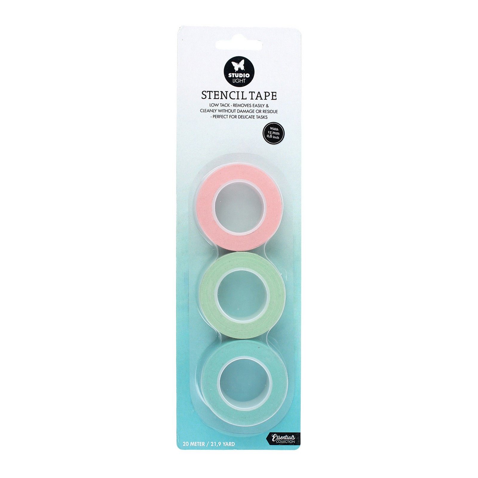 Studio Light • Essential Tools Stencil Tape Low Tack 15mm Wide 3pcs