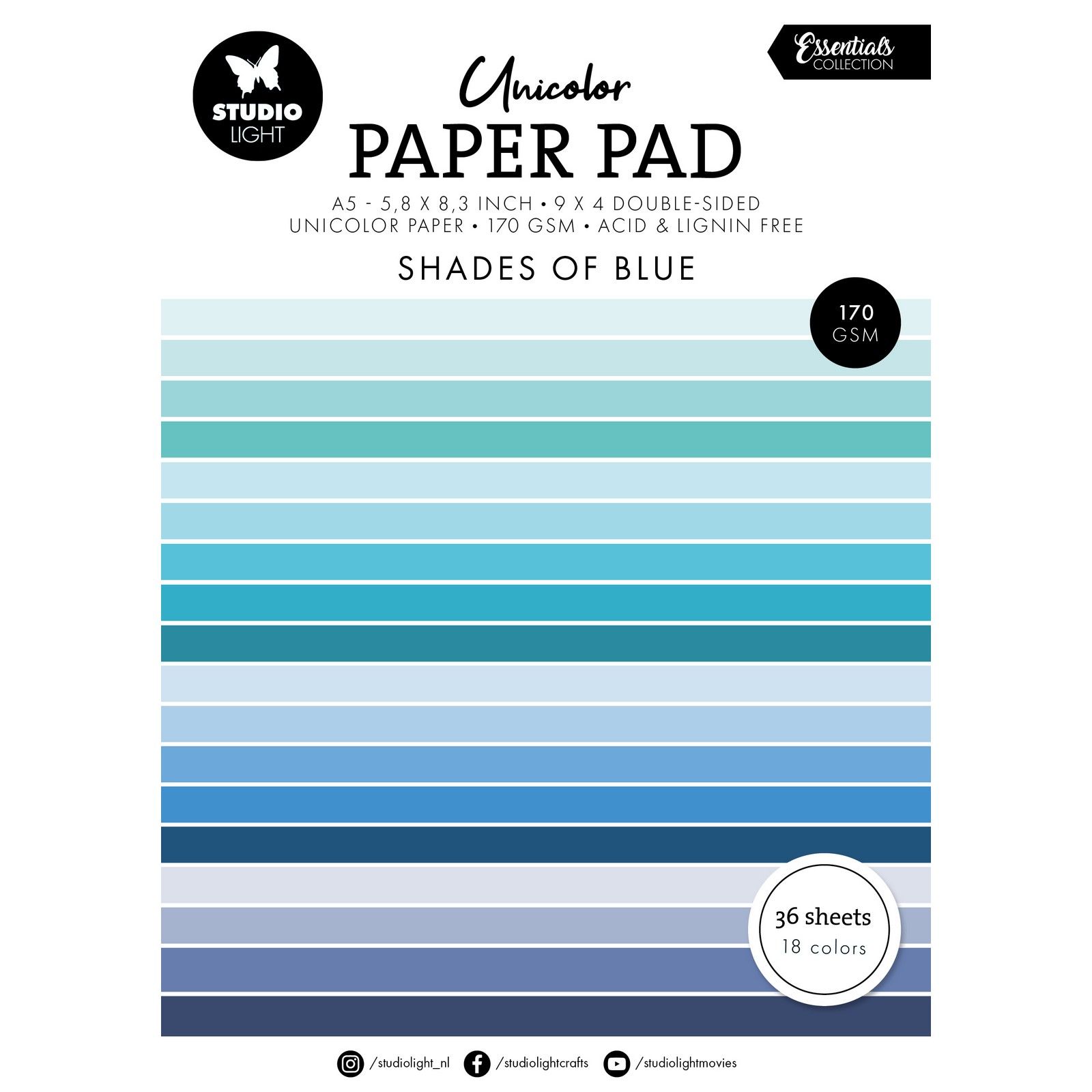 Studio Light • Essentials Unicolor Paper Pad Shades Of Blue