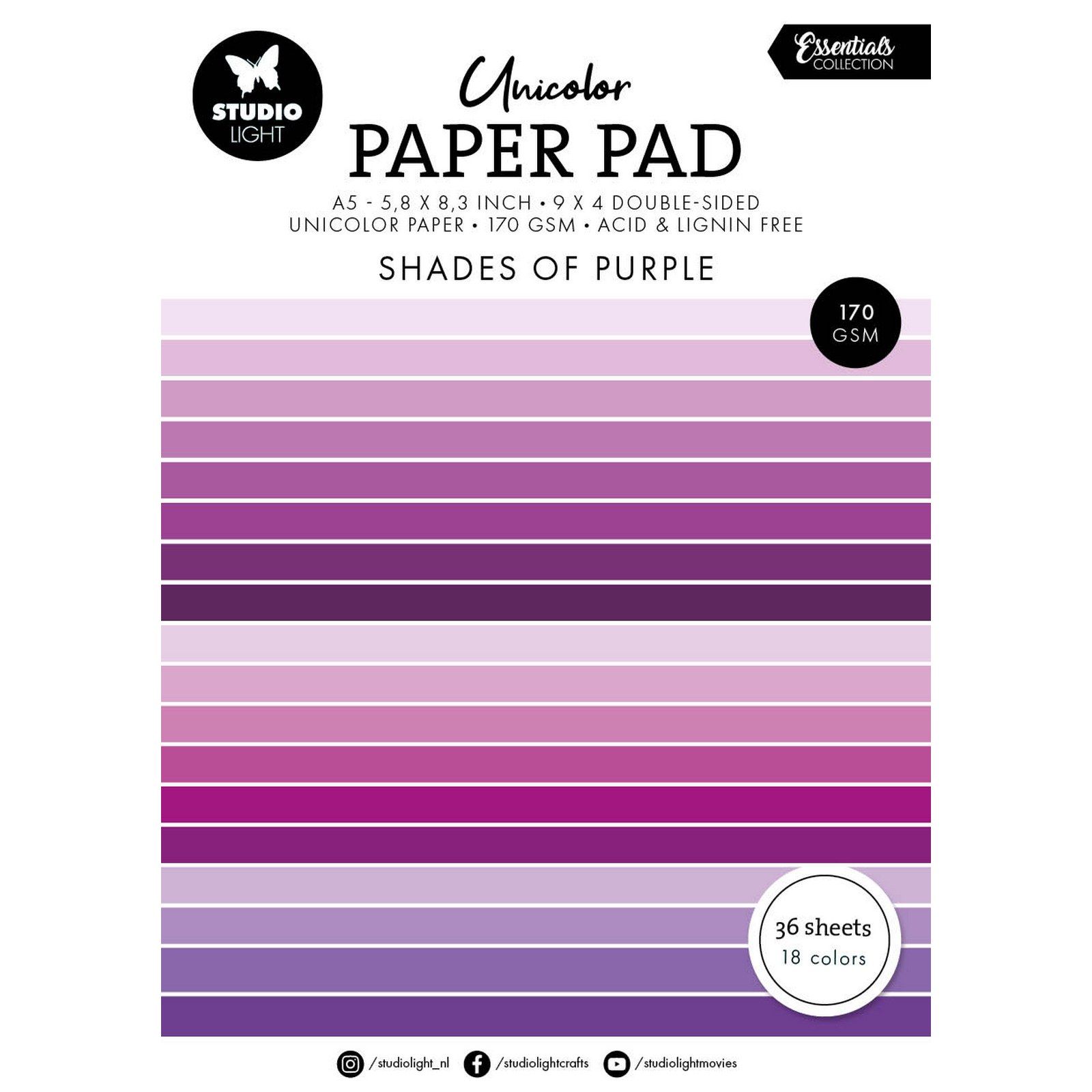 Studio Light • Essentials Unicolor Paper Pad Shades of Purple