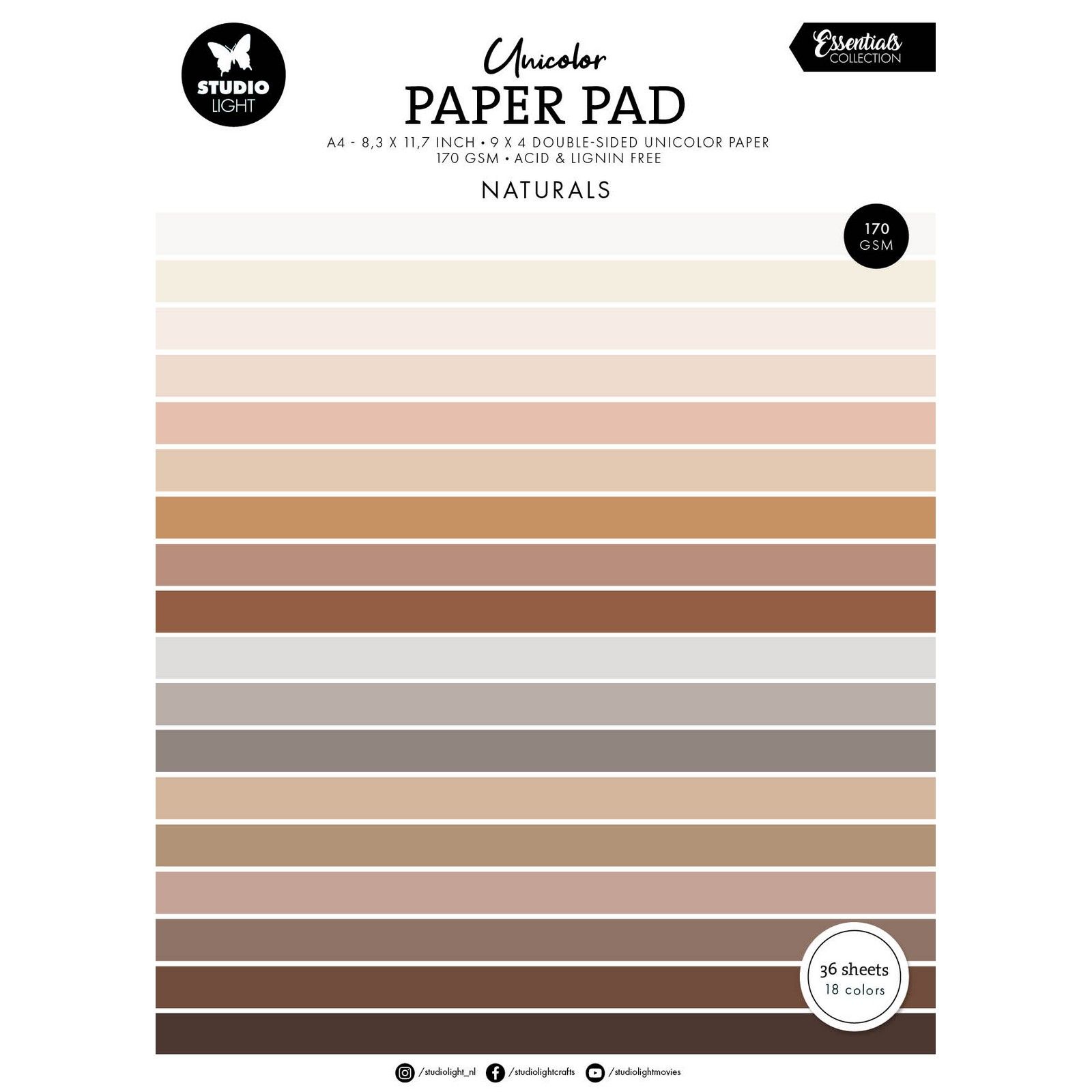 Studio Light • Essentials Unicolor Paper Pad Naturels Tones