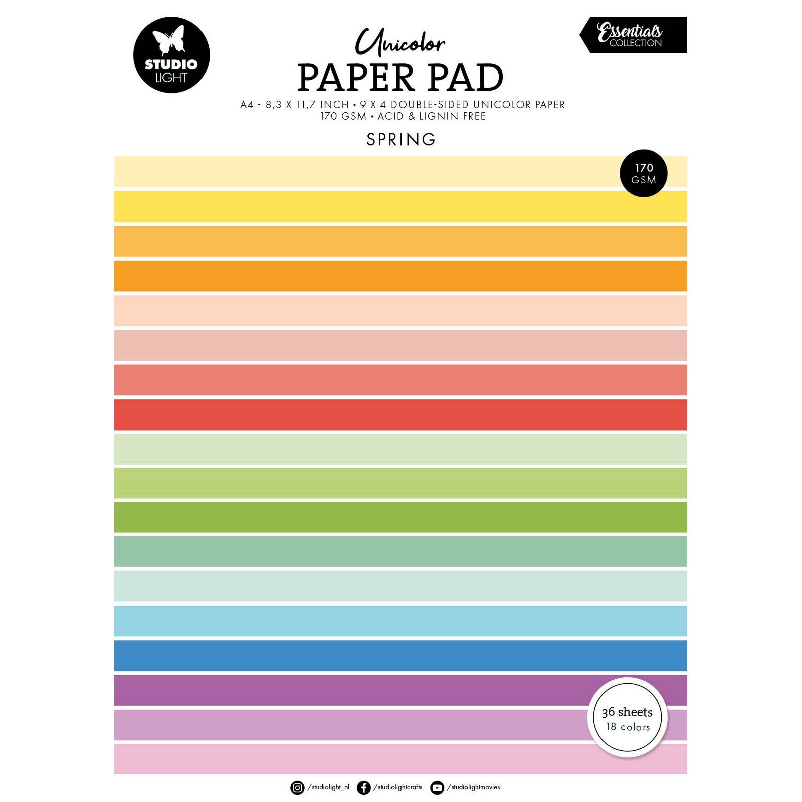 Studio Light • Essentials Unicolor Paper Pad Spring Tones
