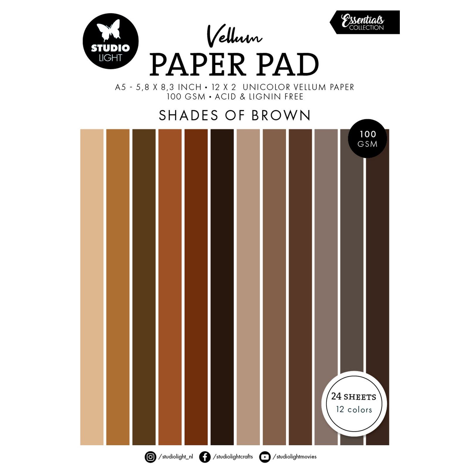 Studio Light • Essentials Vellum Paper Pad Unicolor Paper