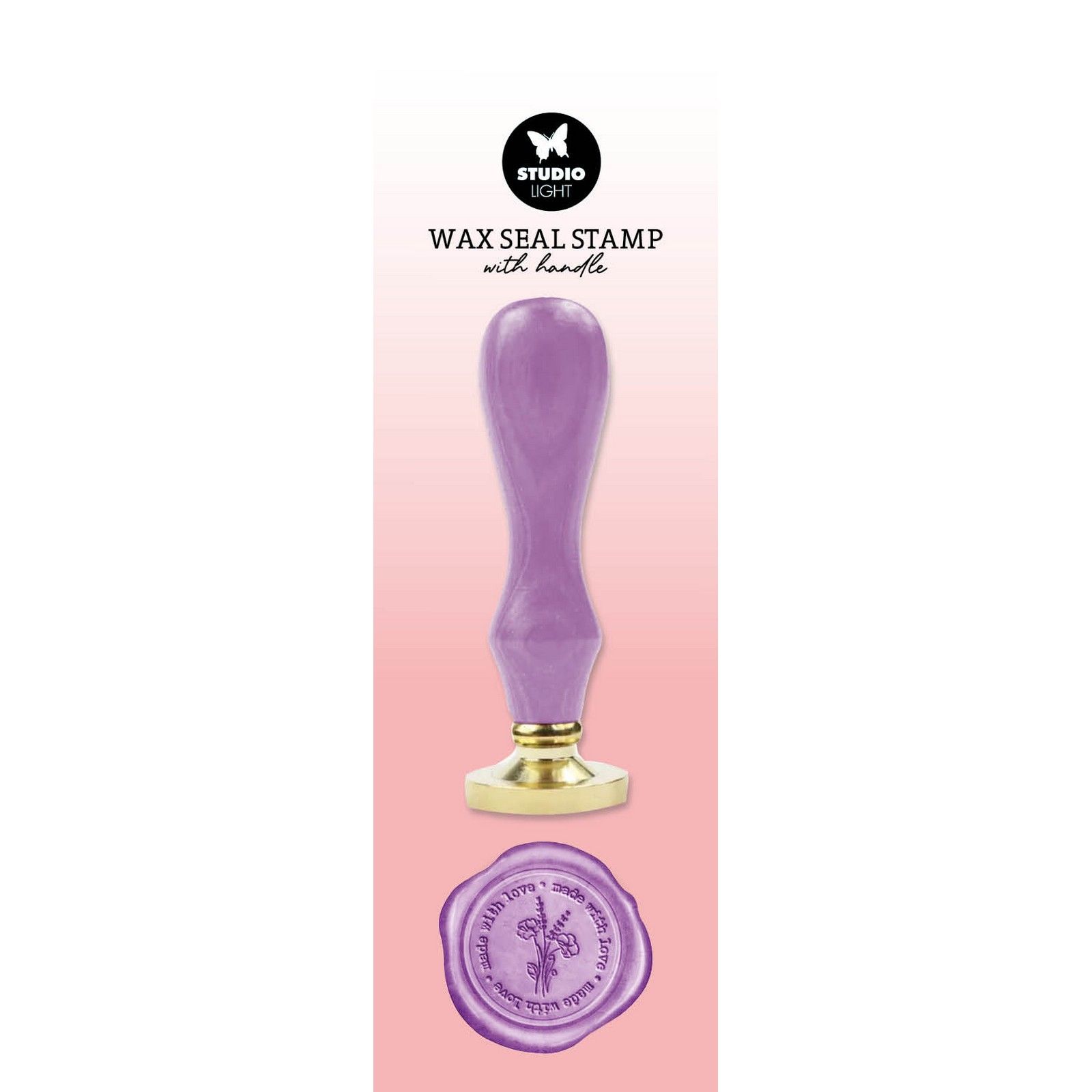 Studio Light • Essentials Tools Wax Stamp With Handle Purple Made With Love