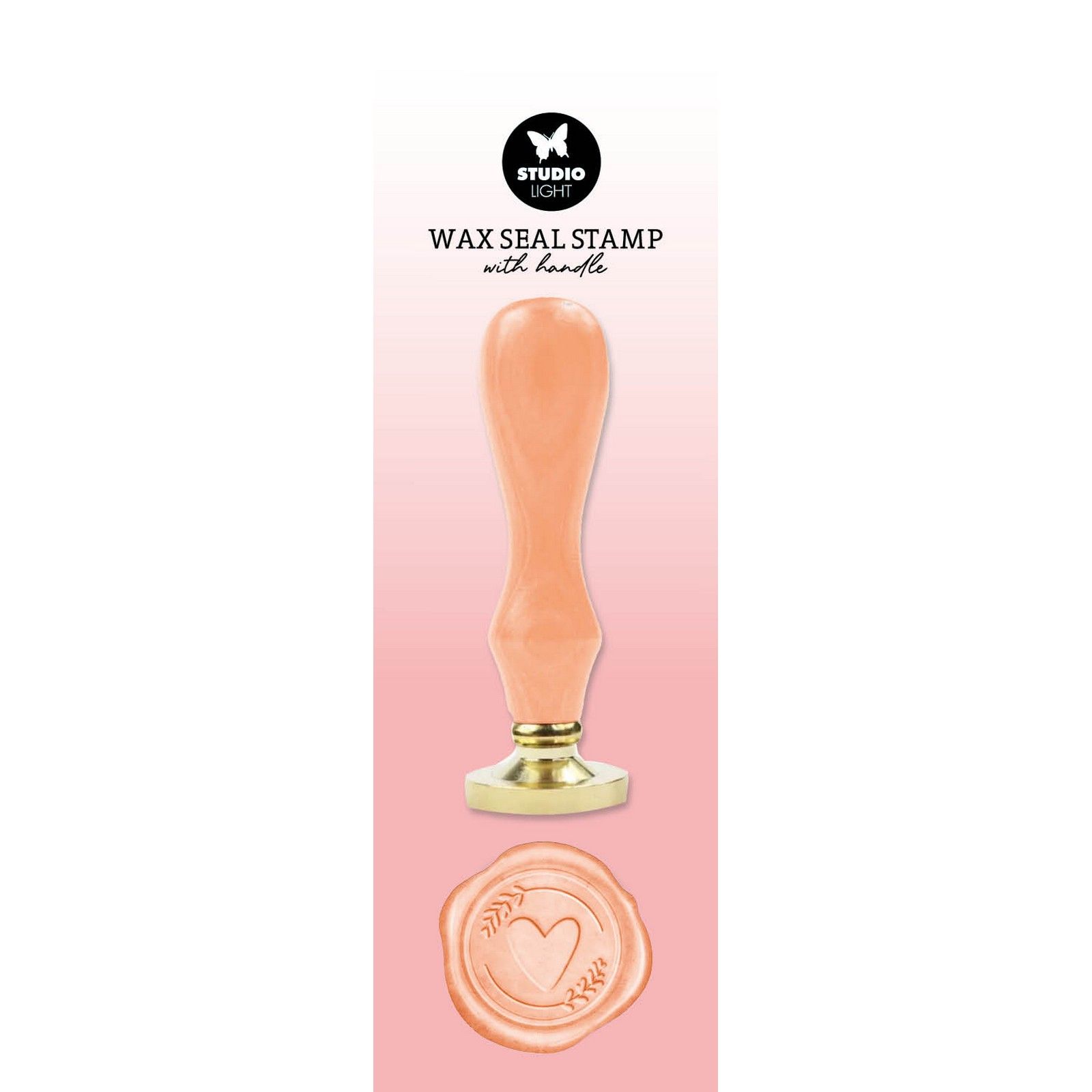 Studio Light • Essentials Tools Wax Stamp With Handle Peach Heart