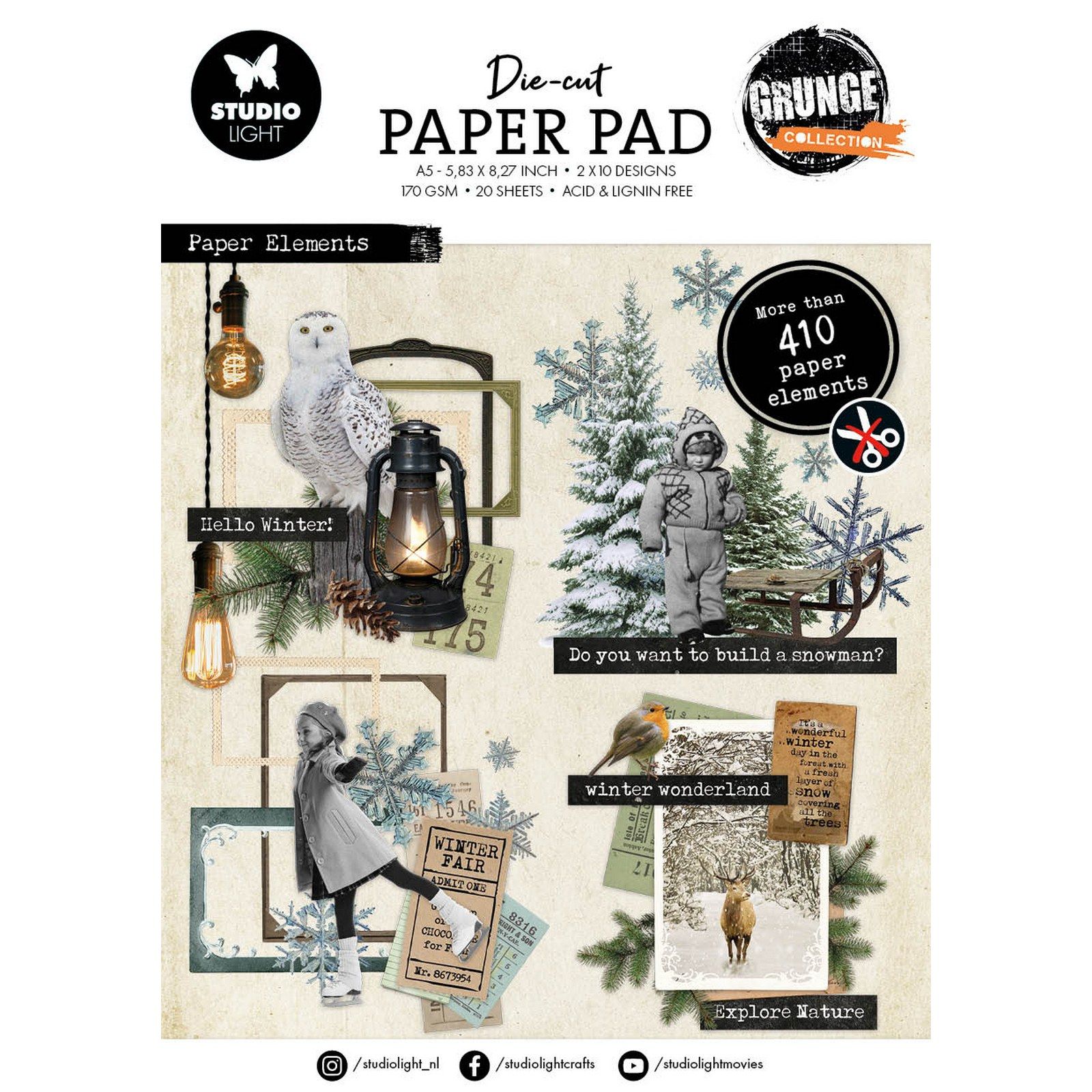 Studio Light • Grunge Collection Die-Cut Paper Pad Paper Elements