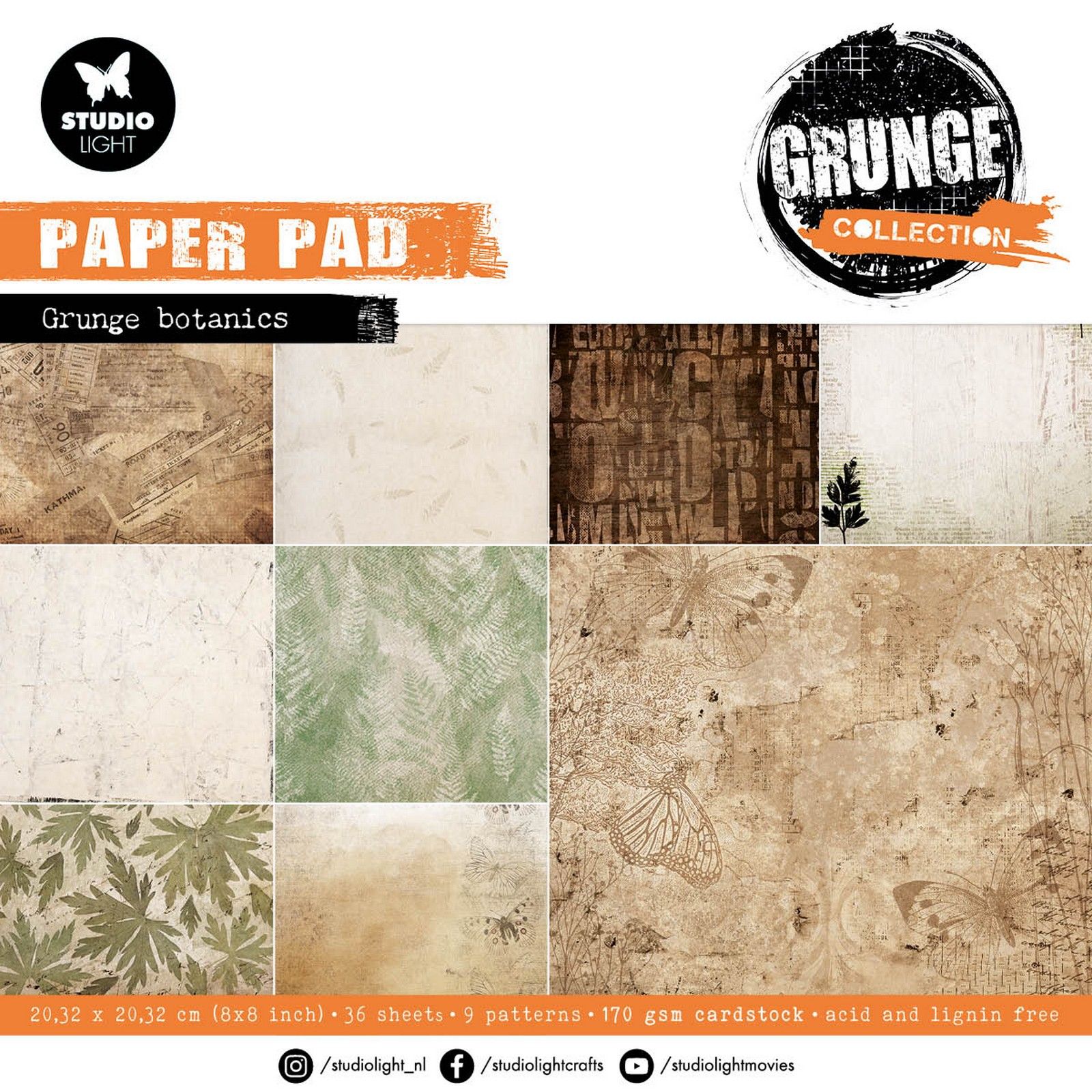 Studio Light • Grunge Collection Paper Pad Grunge Botanics