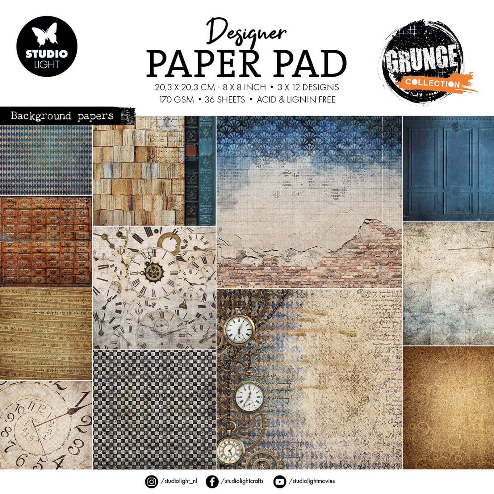 Studio Light • Grunge Collection Design Paper Pad Background