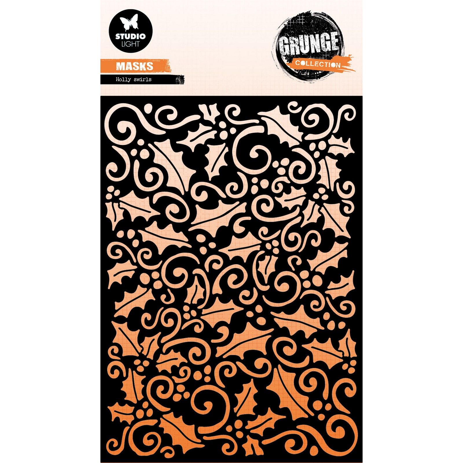 Studio Light • Grunge Collection Mask Stencil Holly Swirl