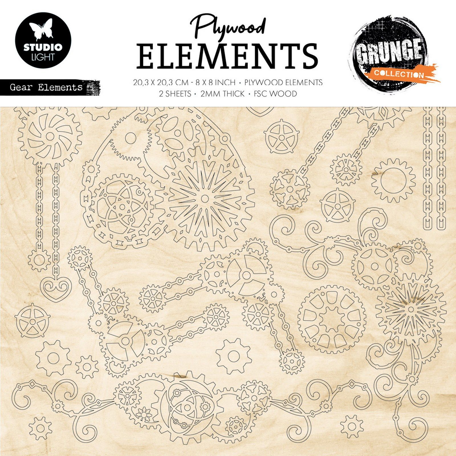 Studio Light • Grunge Collection Plywood Elements Gear Elements