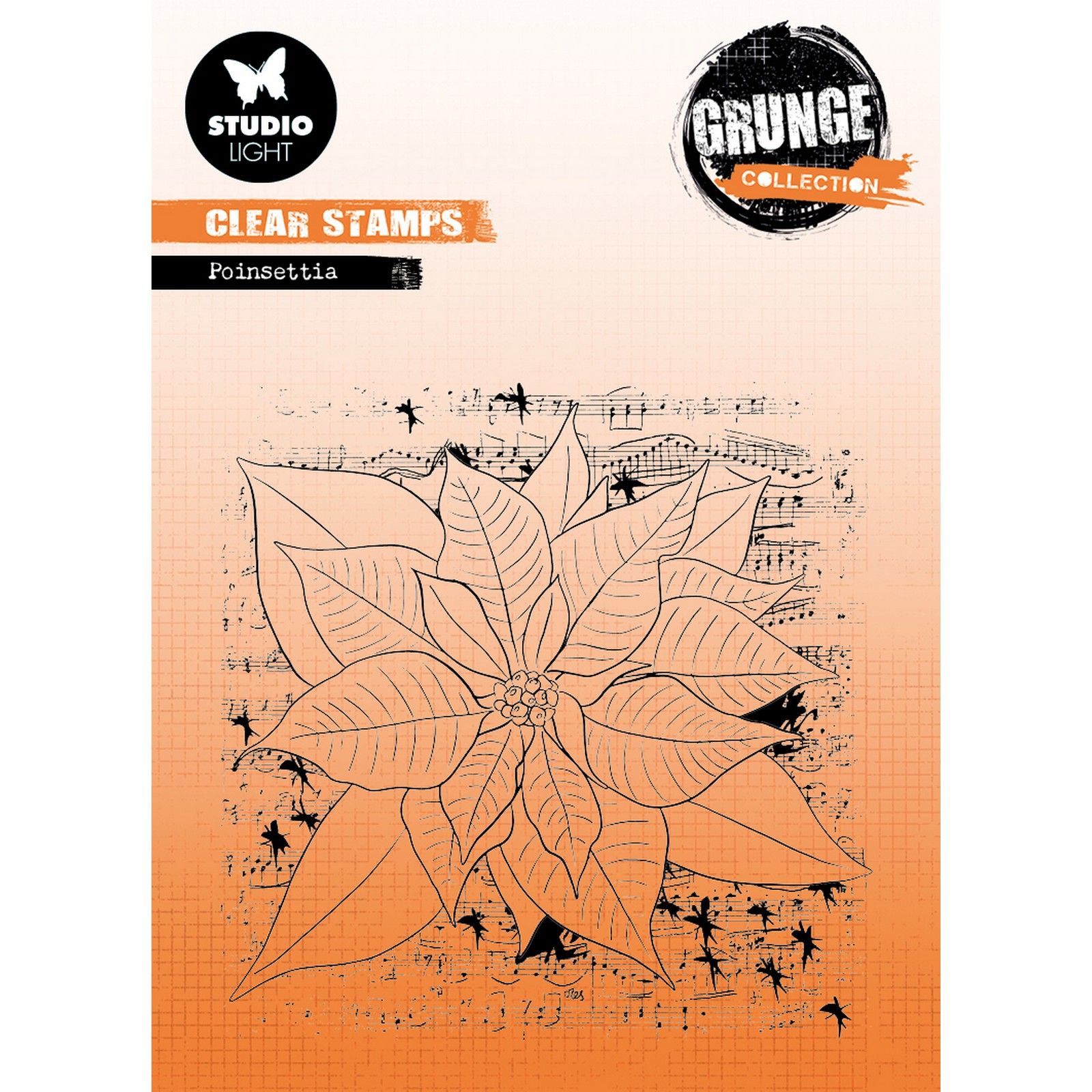 Studio Light • Grunge Collection Clear Stamp Poinsettia