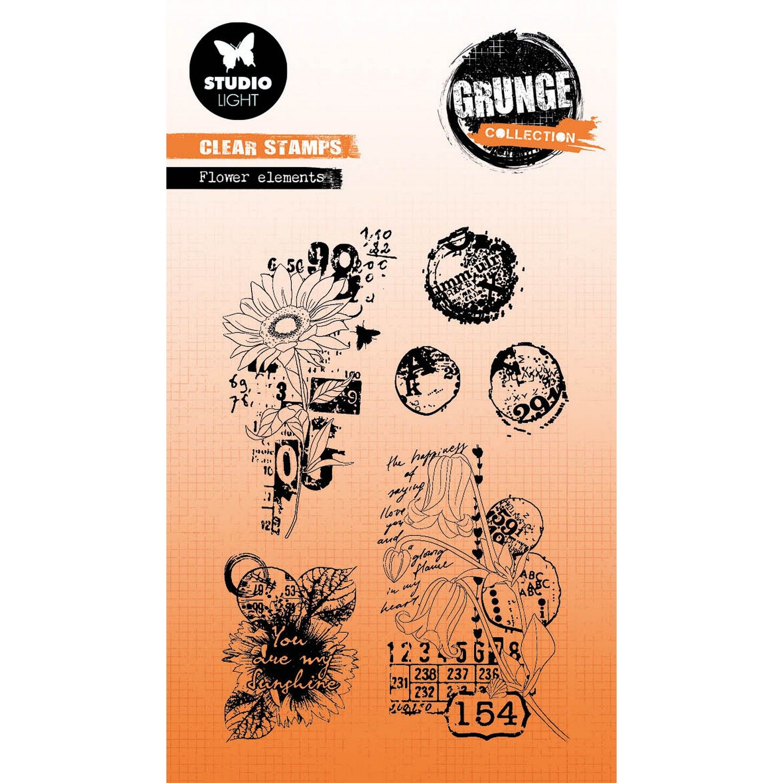 Studio Light • Grunge Collection Silikonstempel Flower Elements