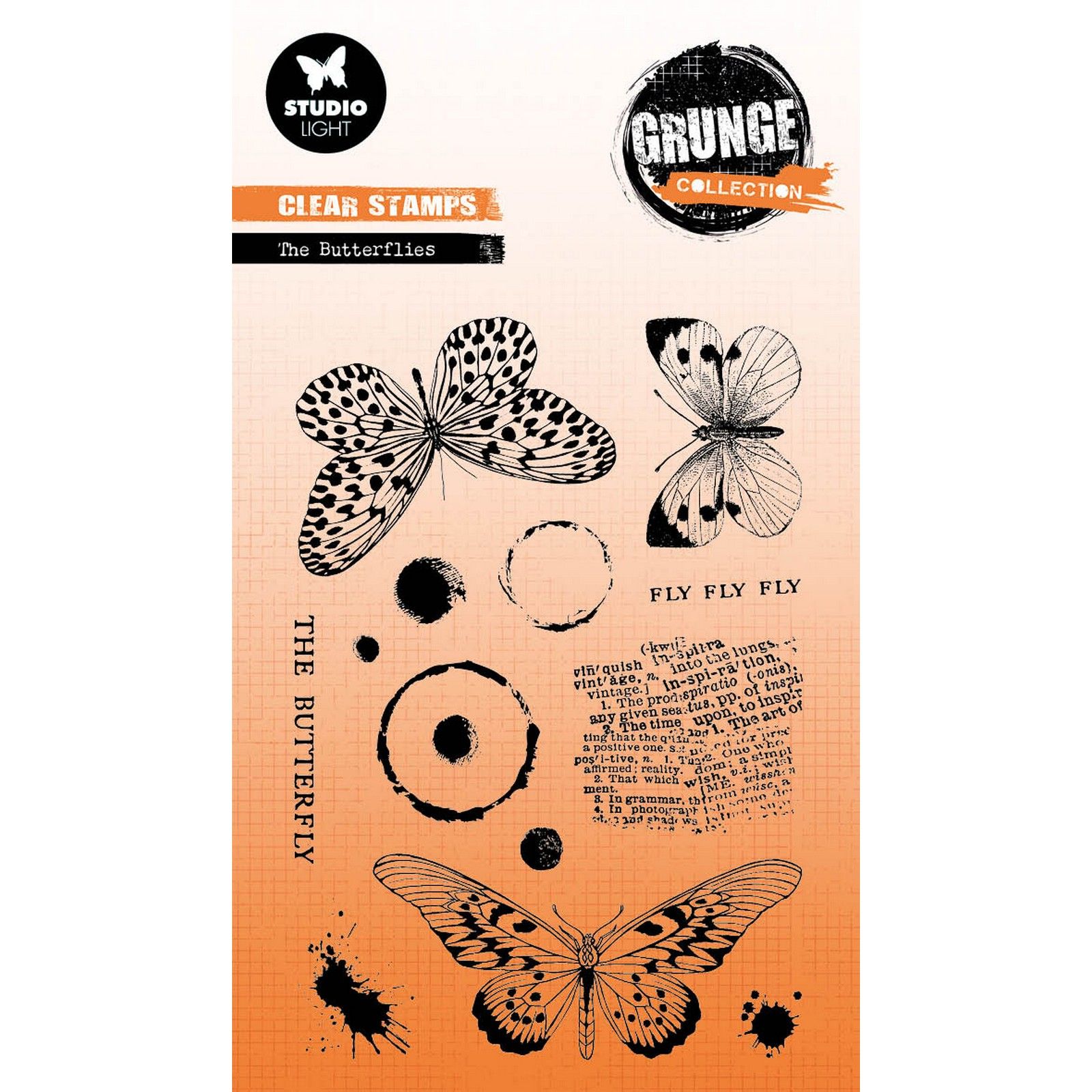 Studio Light • Grunge Collection Clear Stamp The Butterflies