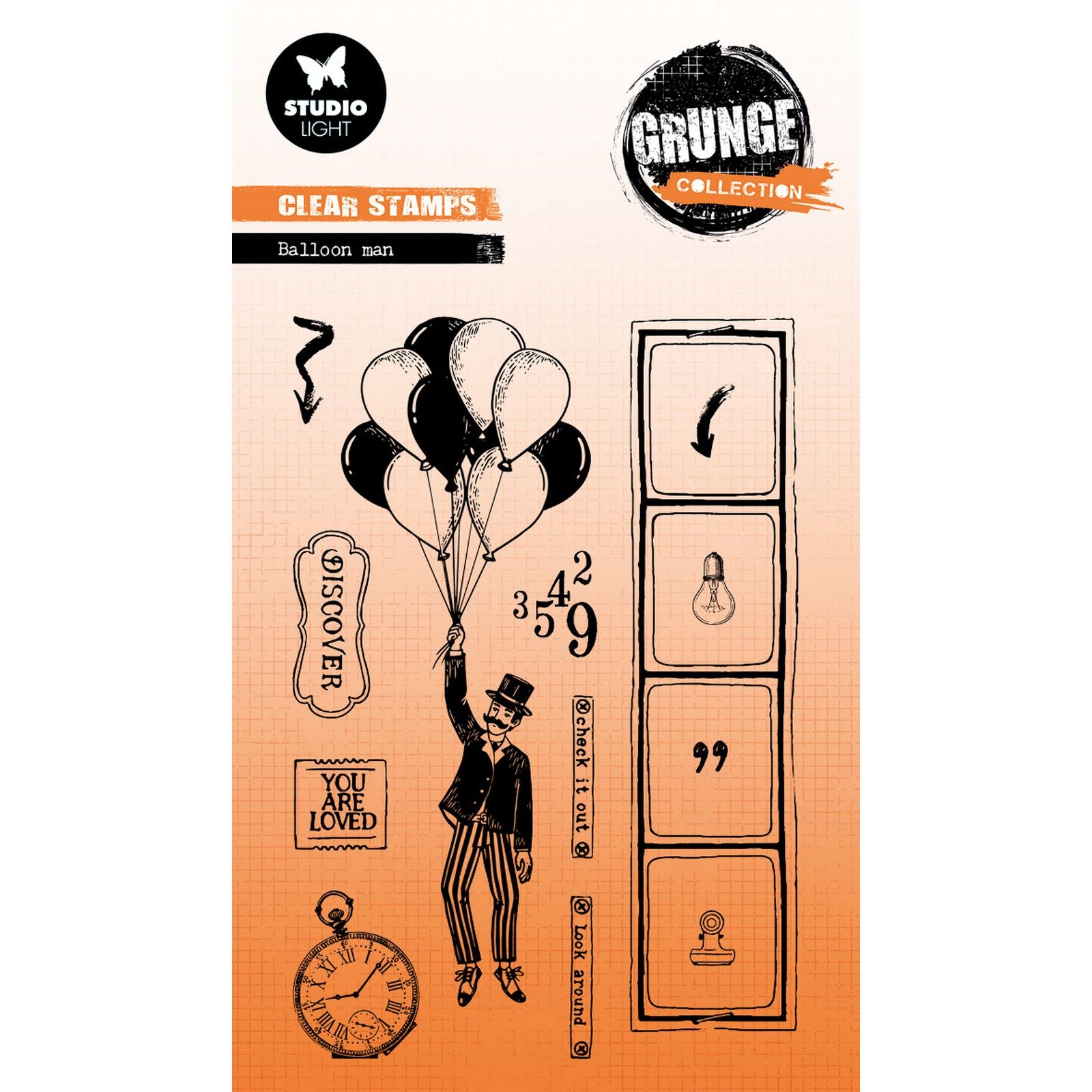 Studio Light • Grunge Collection Clear Stamp Ballon Man