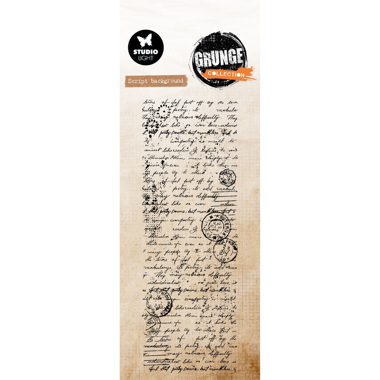 Studio Light • Grunge Collection Clear Stamp Script Background