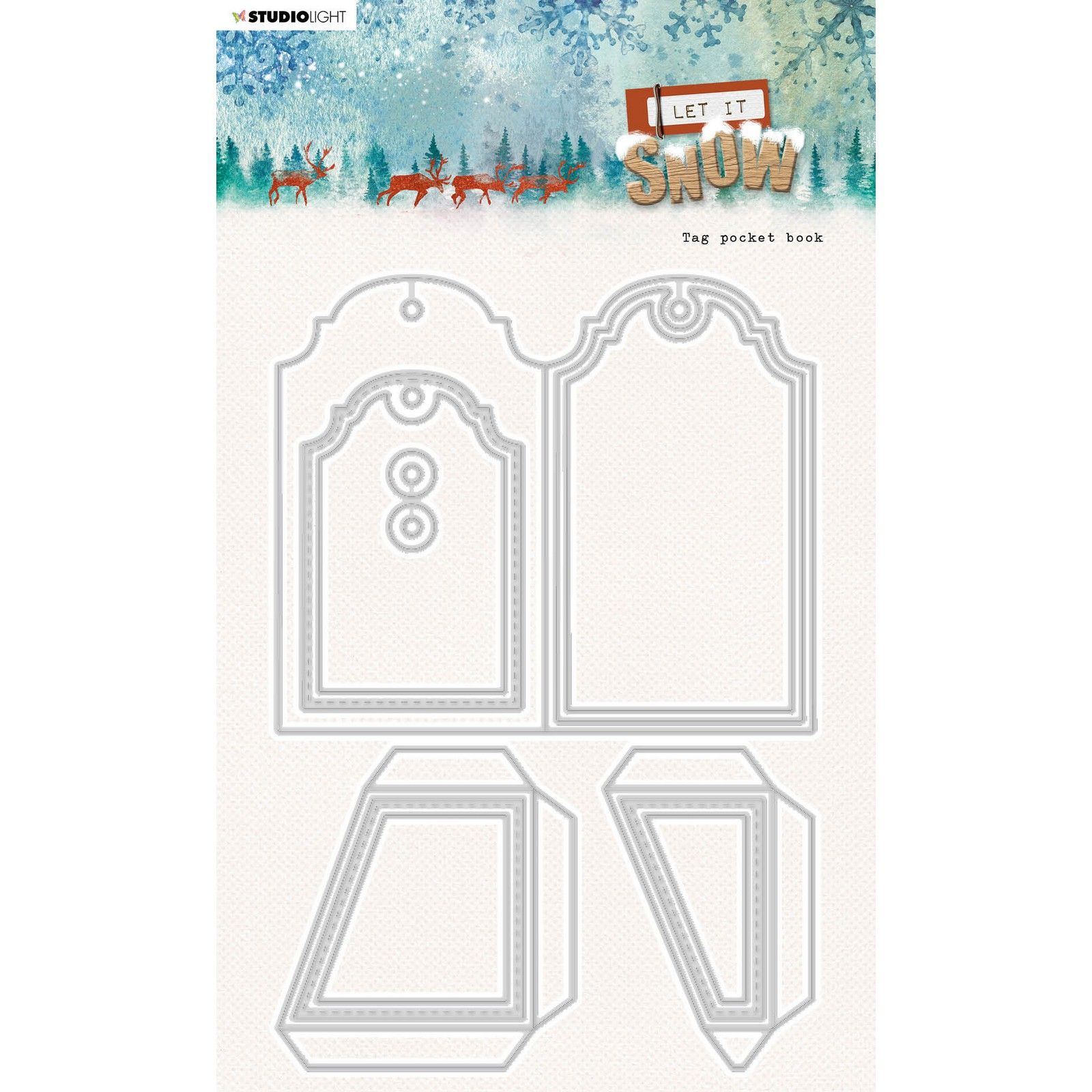 Studio Light • Let It Snow Sellos Transparentes Tag Pocket Book